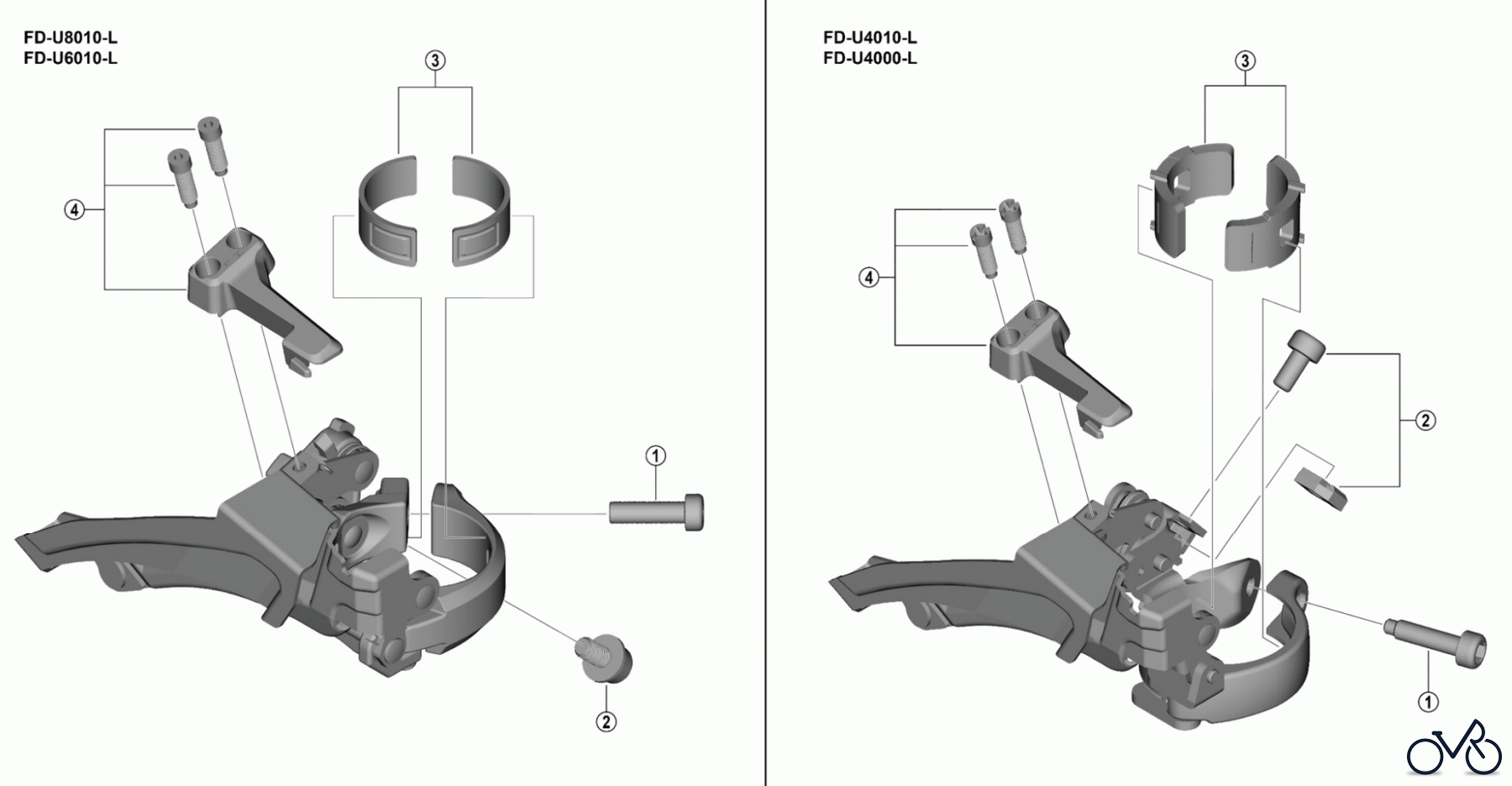 Shimano FD Front Derailleur - Umwerfer FD-U8010, FD-U6010, FD-U4010, FD-U4000 SHIMANO CUES