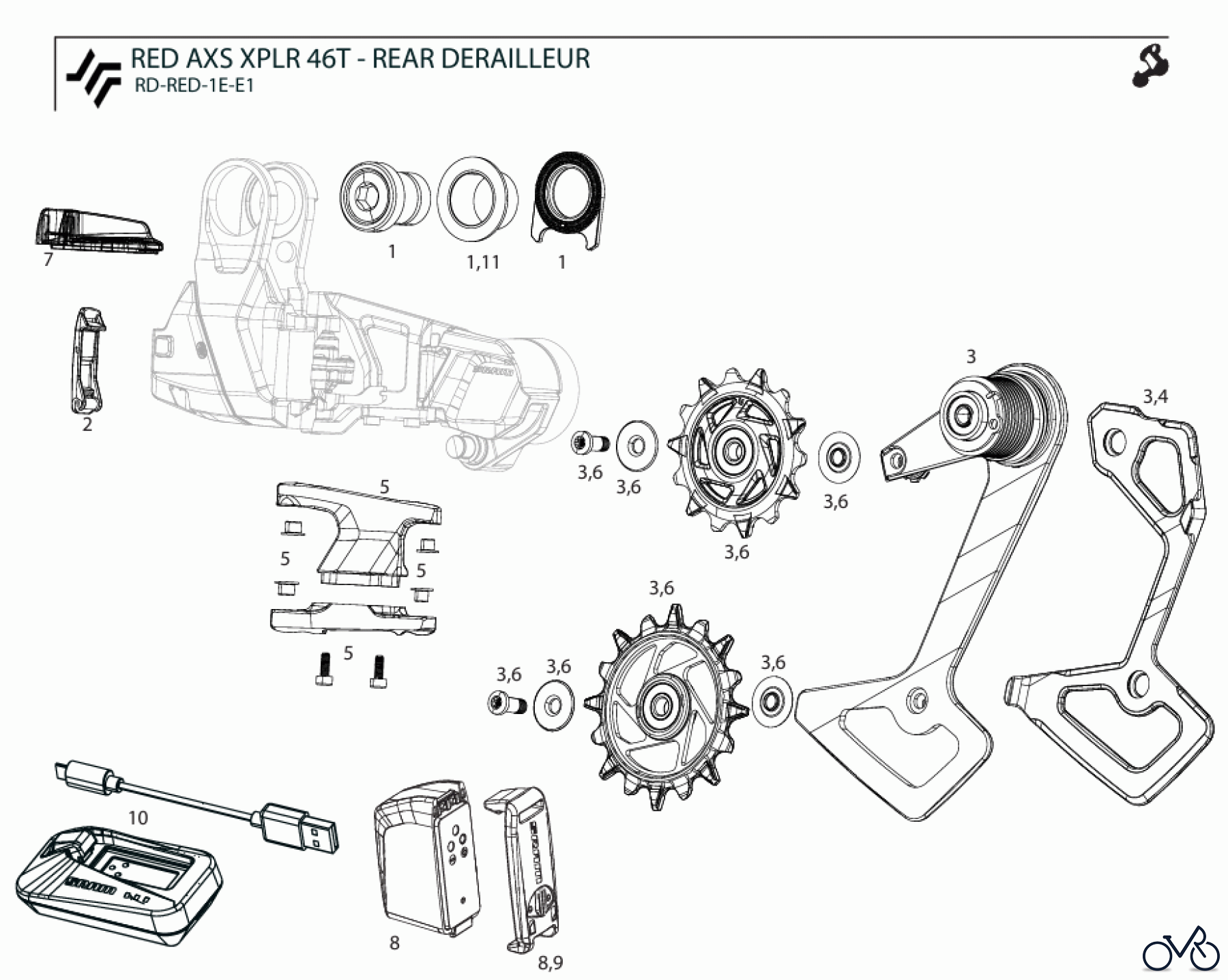 Sram Sram RED AXS XPLR 46T - REAR DERAILLEUR