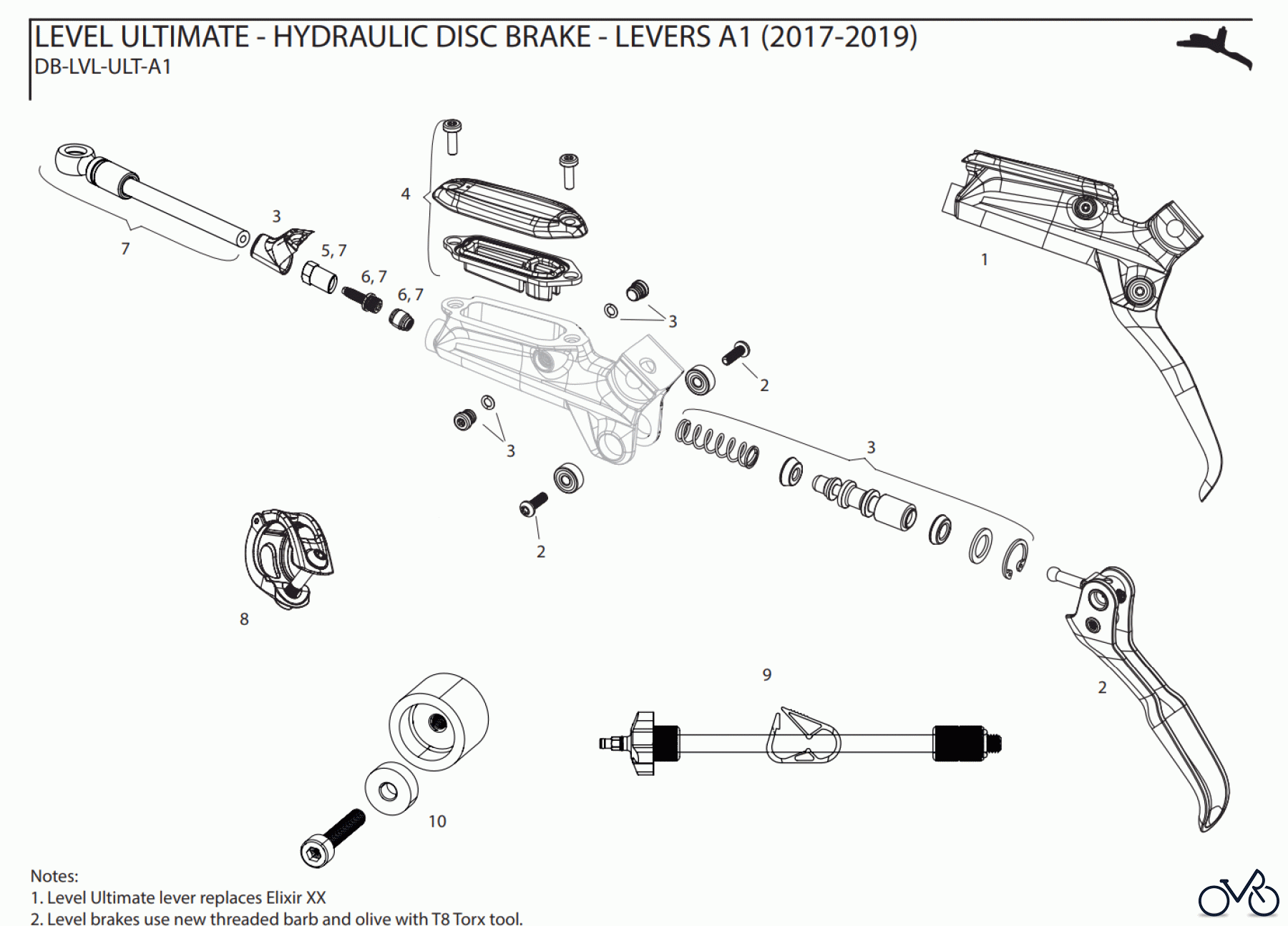 Sram Sram LEVEL ULTIMATE - HYDRAULIC DISC BRAKE - LEVERS A1 (2017-2019)