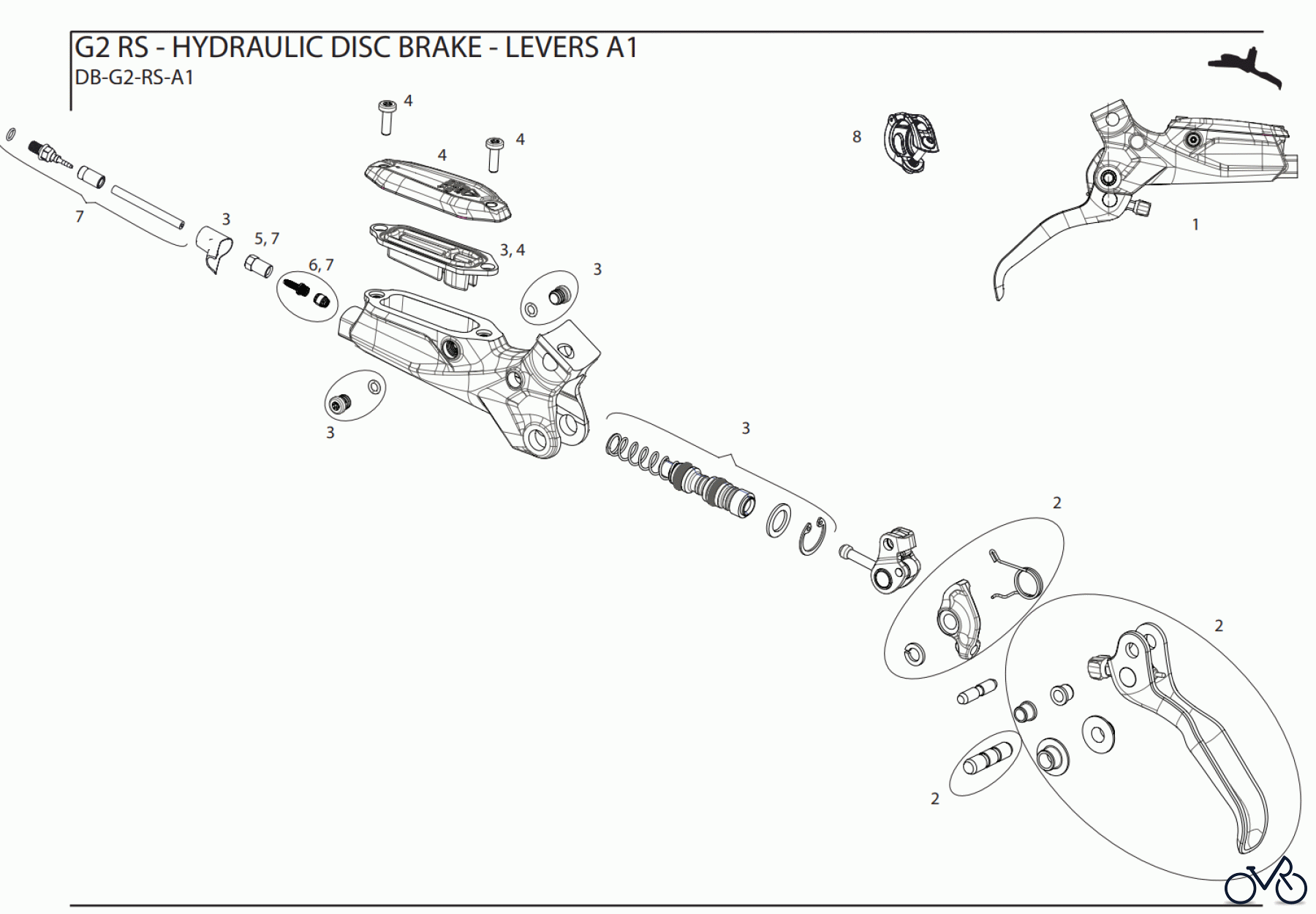  Sram Sram G2 RS - HYDRAULIC DISC BRAKE - LEVERS A1