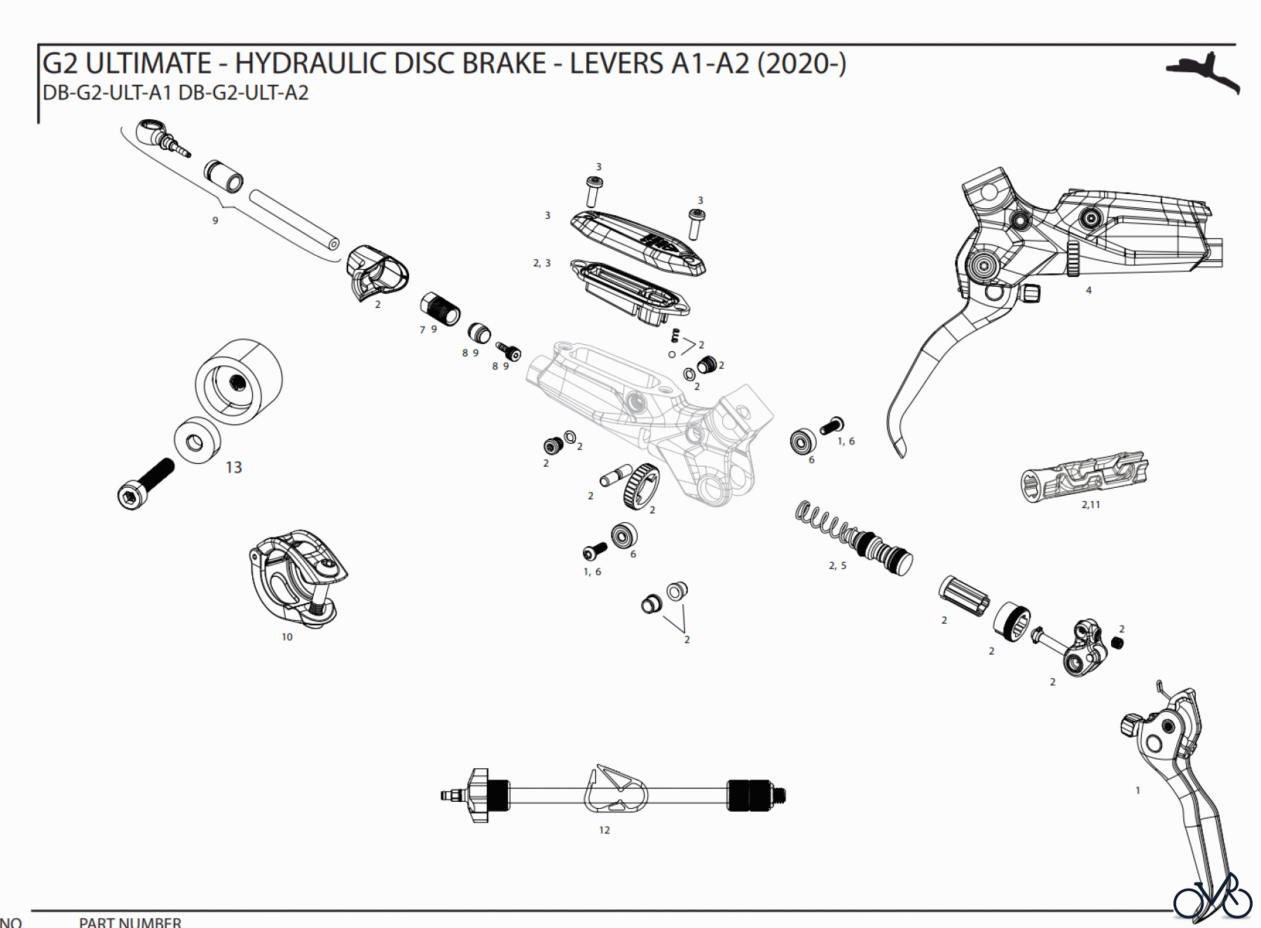  Sram Sram G2 ULTIMATE - HYDRAULIC DISC BRAKE - LEVERS A1-A2 (2020-) 