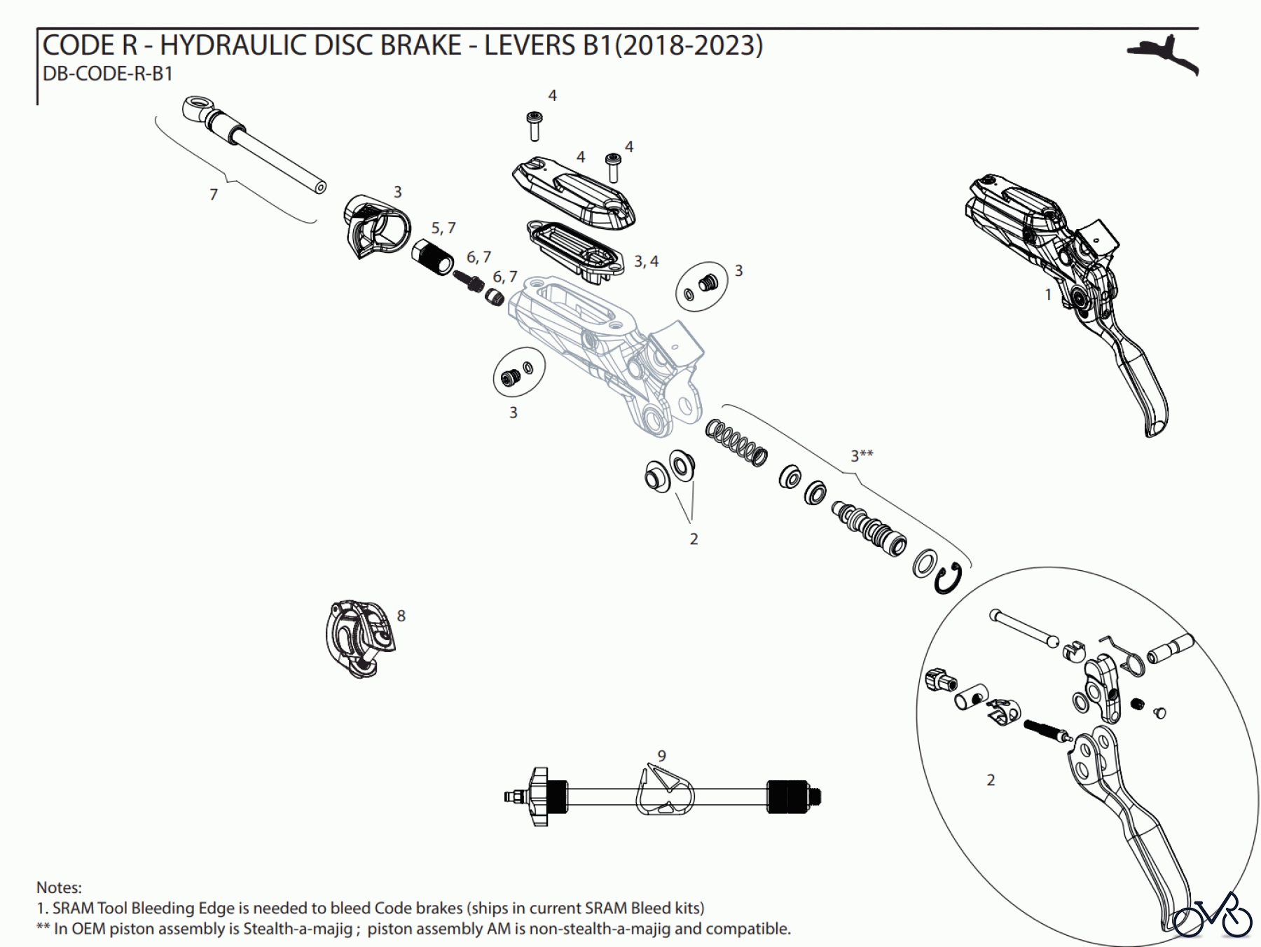  Sram Sram CODE R - HYDRAULIC DISC BRAKE - LEVERS B1(2018-2023) 