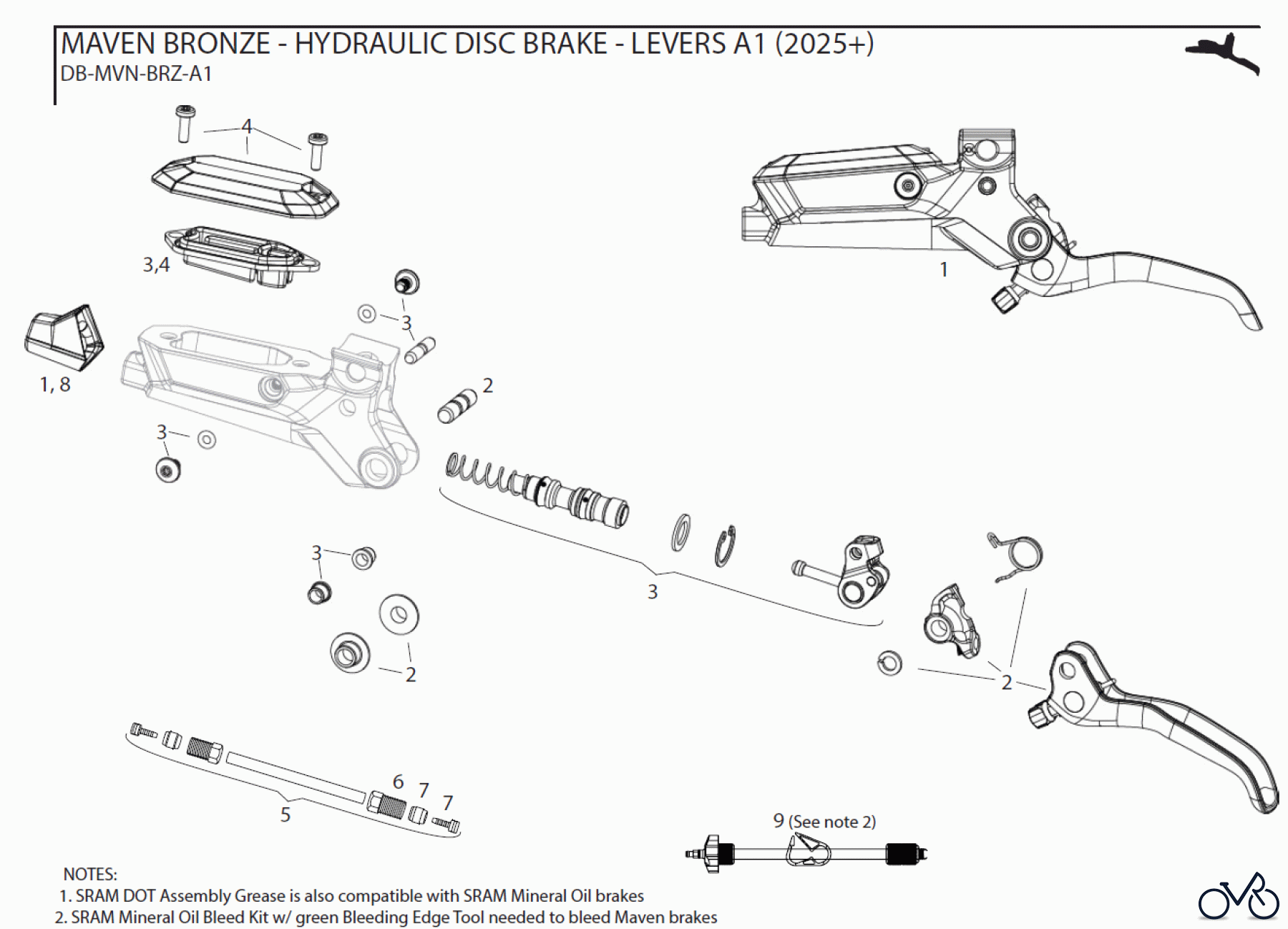  Sram Sram MAVEN BRONZE - HYDRAULIC DISC BRAKE - LEVERS A1 (2025+)