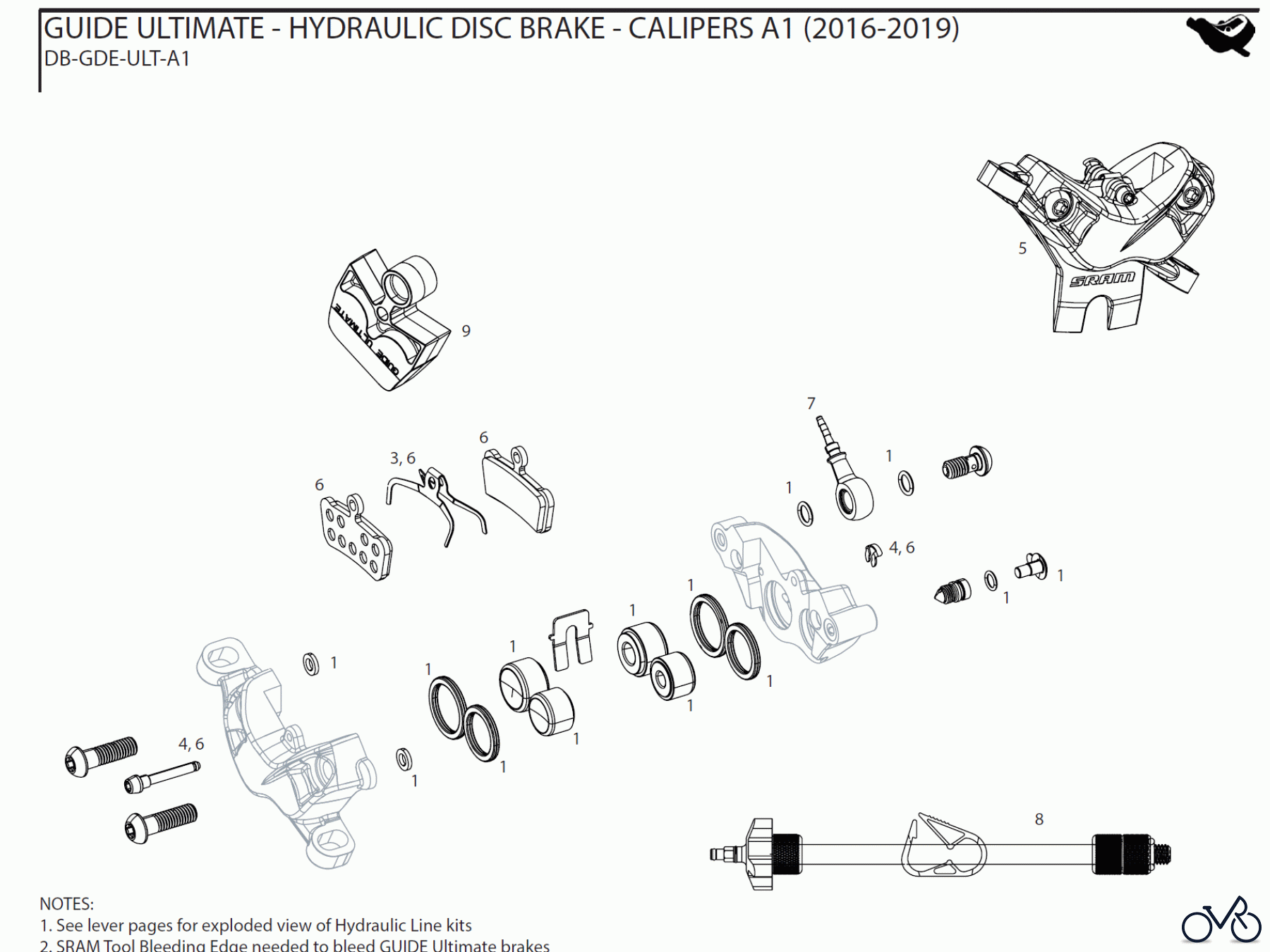  Sram Sram GUIDE ULTIMATE - HYDRAULIC DISC BRAKE - CALIPERS A1 (2016-2019)