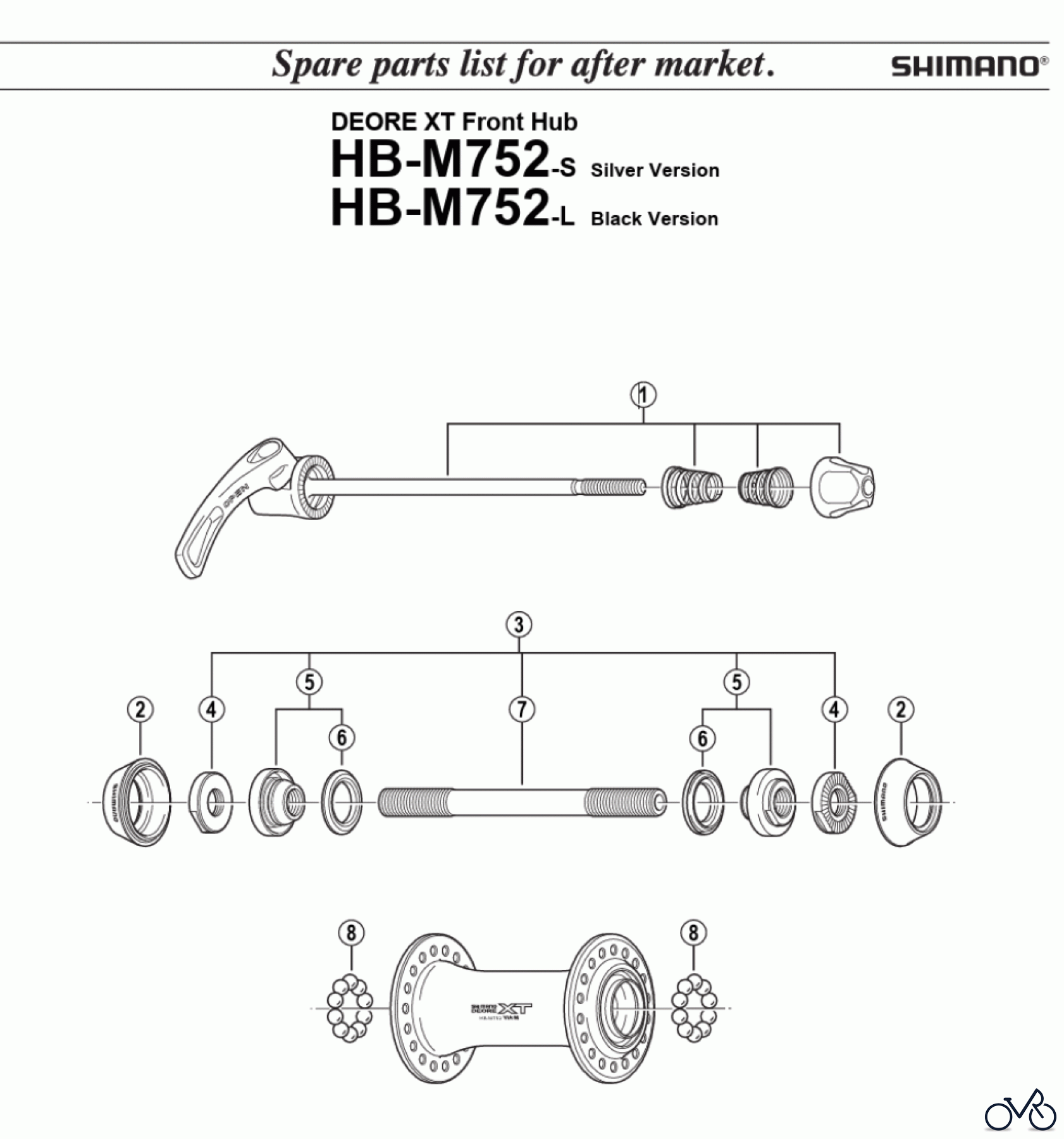 Shimano HB Hub - Vordere Nabe HB-M752