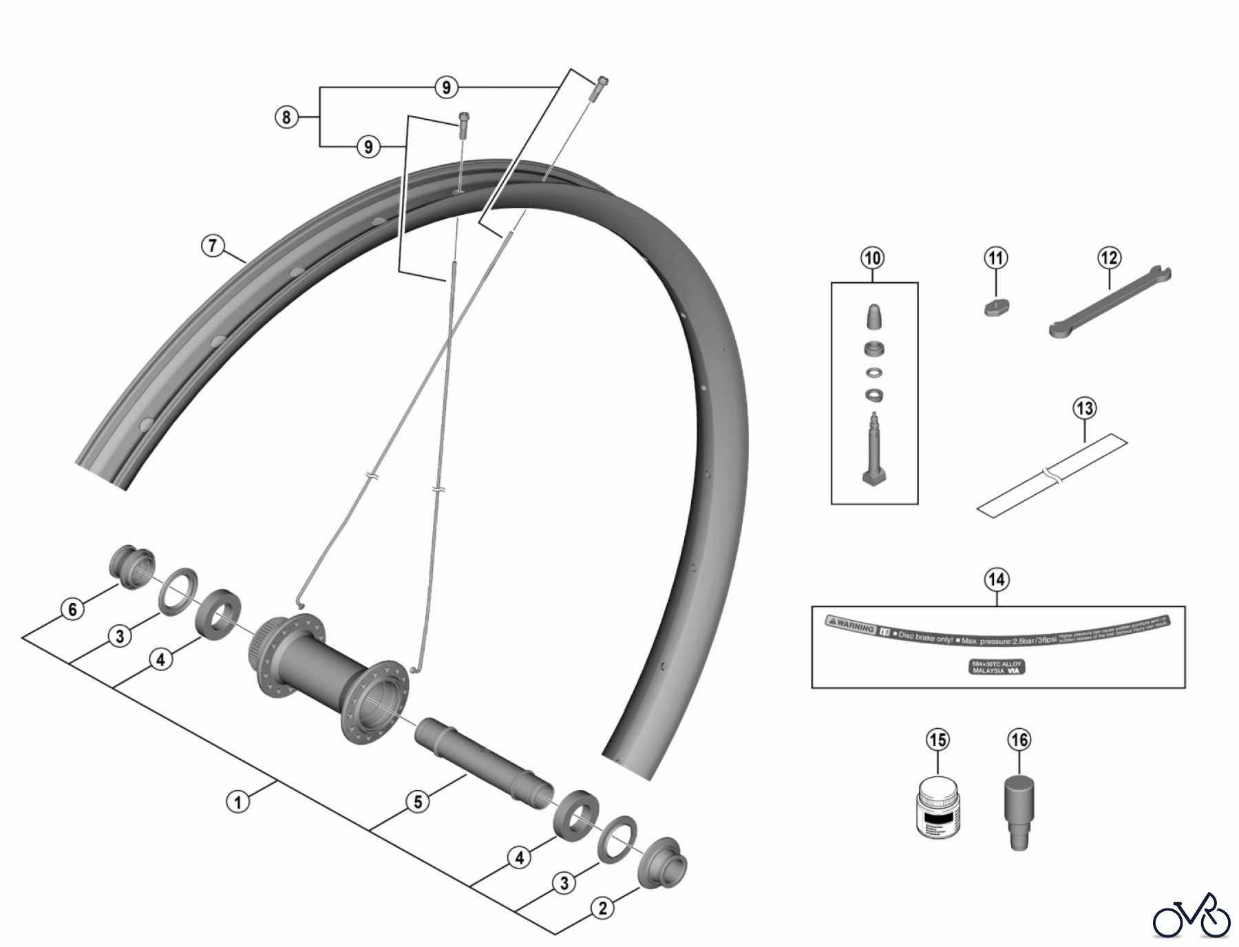 Shimano WH Wheels - Laufräder WH-M8200-TL-F15-B-275 -5135 DEORE XT Front Wheel