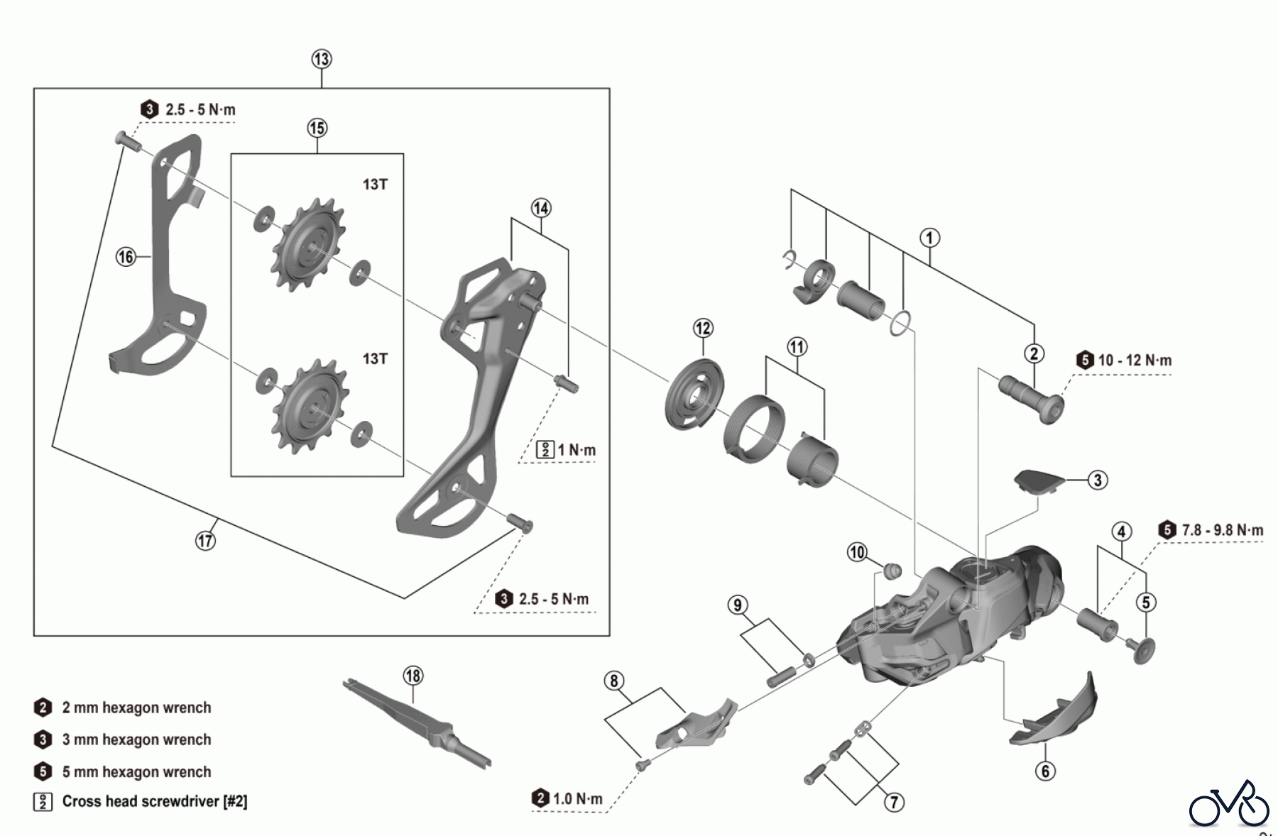  Shimano RD Rear Derailleur - Schaltwerk RD-M6250 -5114A DEORE Rear Derailleur 12 speed