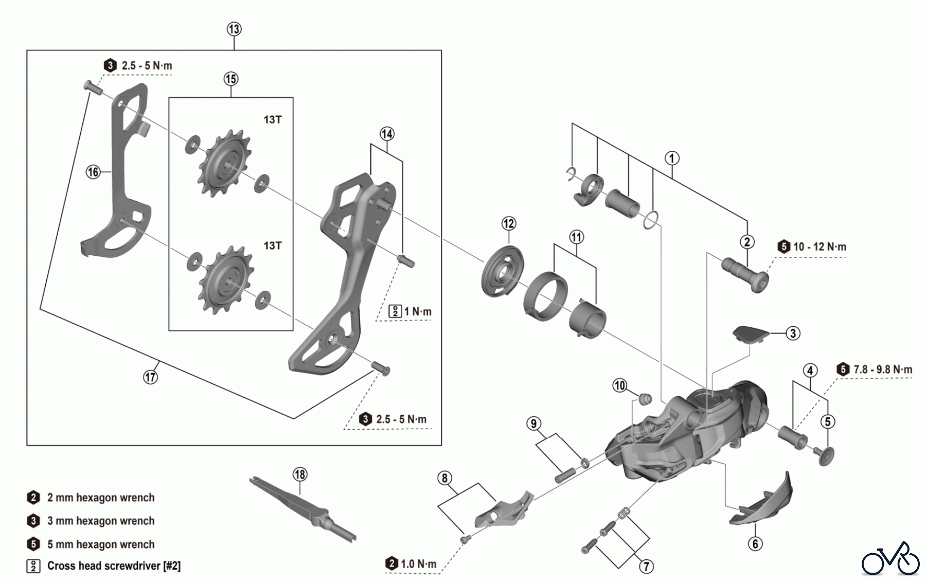  Shimano RD Rear Derailleur - Schaltwerk RD-M8250 -5104A DEORE XT Rear Derailleur (12-speed)