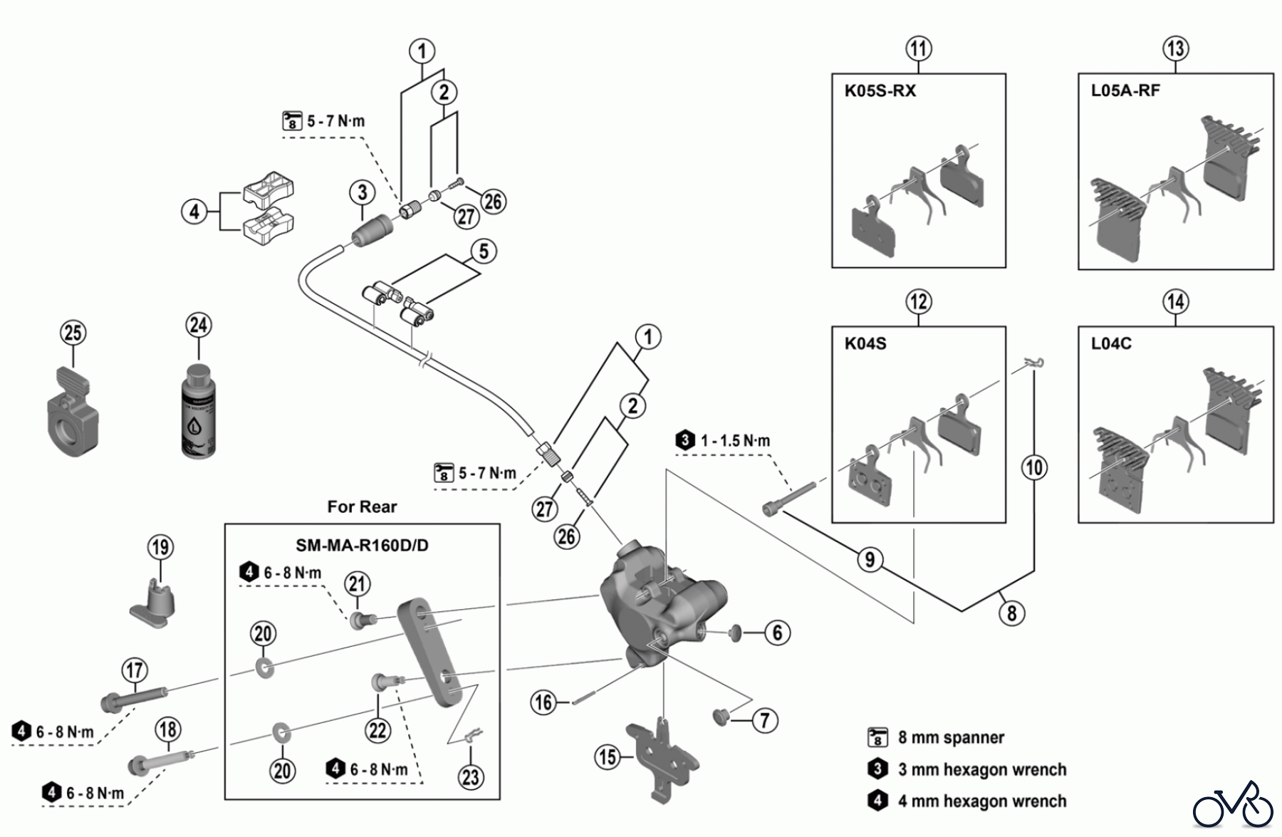 Shimano BR Brake - Bremse BR-MT805 -5079 Disc Brake