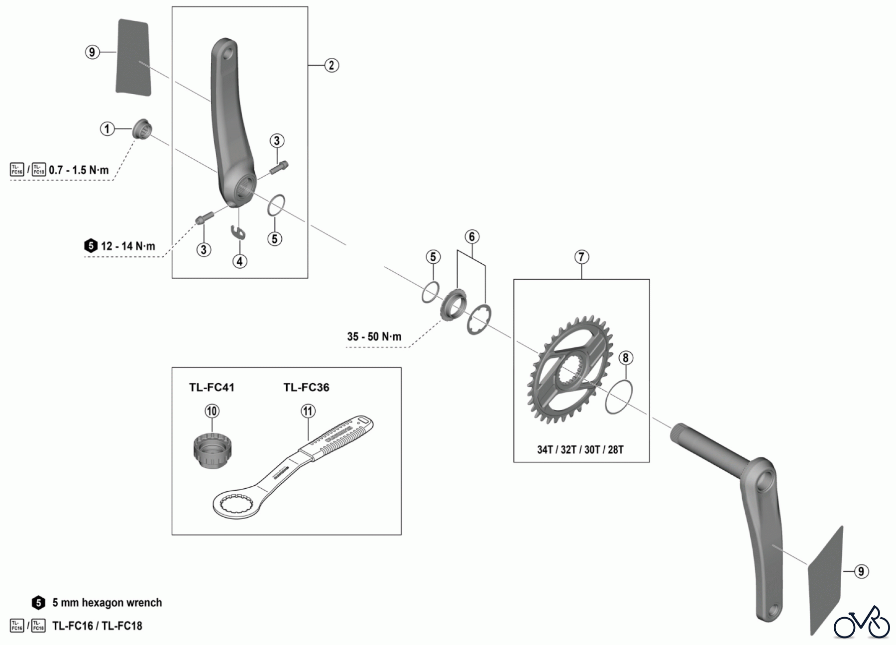  Shimano FC Front Chainwheel - Kurbelsatz, Vorderes Kettenblatt FC-M9220 XTR Crankset