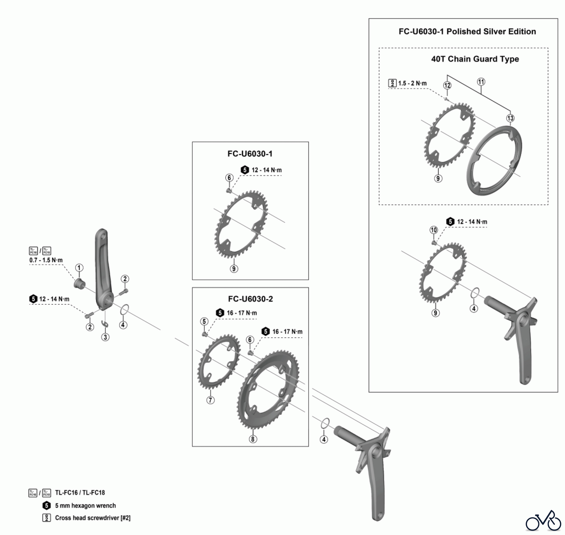  Shimano FC Front Chainwheel - Kurbelsatz, Vorderes Kettenblatt FC-U6030 -4853A  CUES Crankset