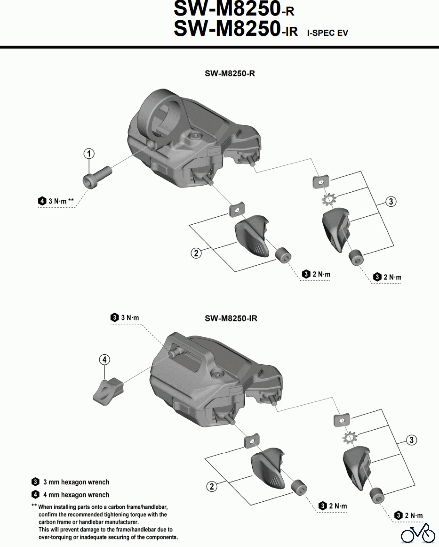 Shimano SW Switch - Schalter SW-M8250 (-5107) DEORE XT Shift Switch