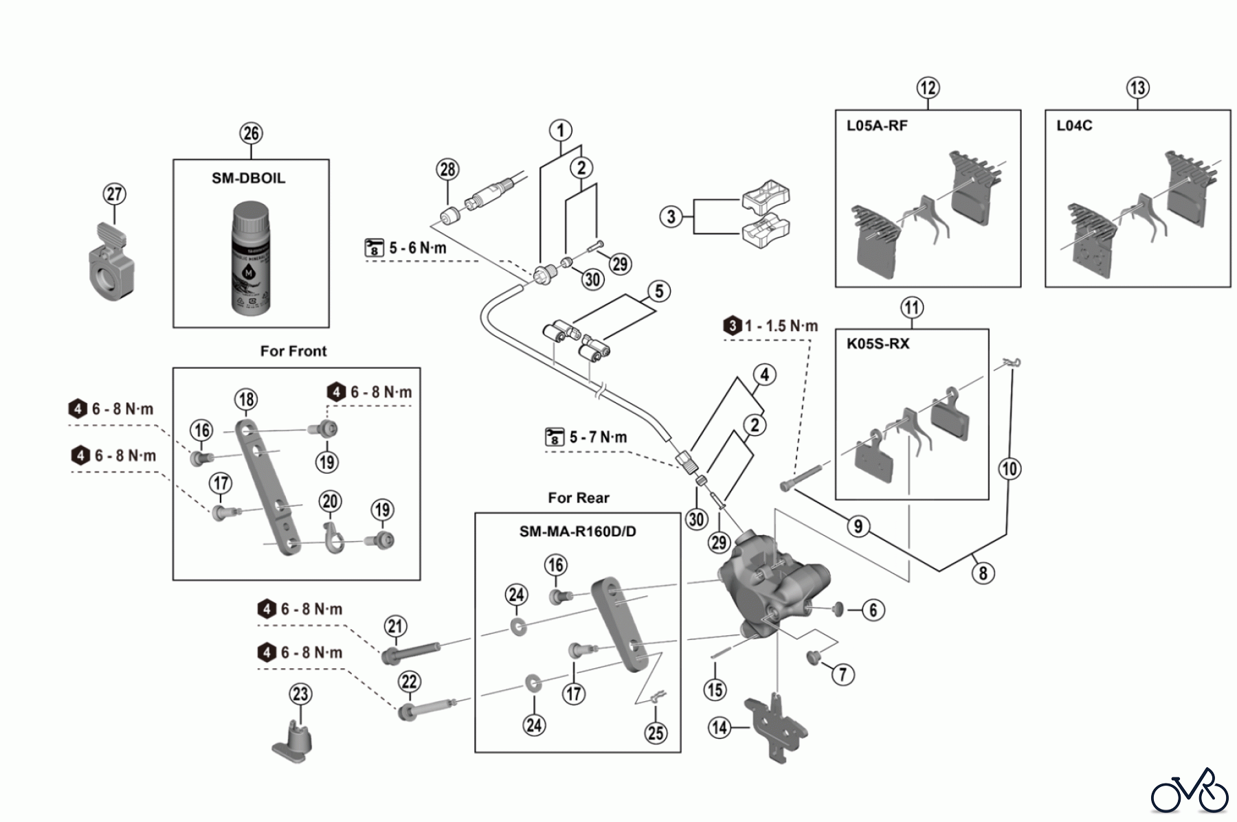  Shimano BR Brake - Bremse BR-RX410 (-5118)  GRX Disc Brake