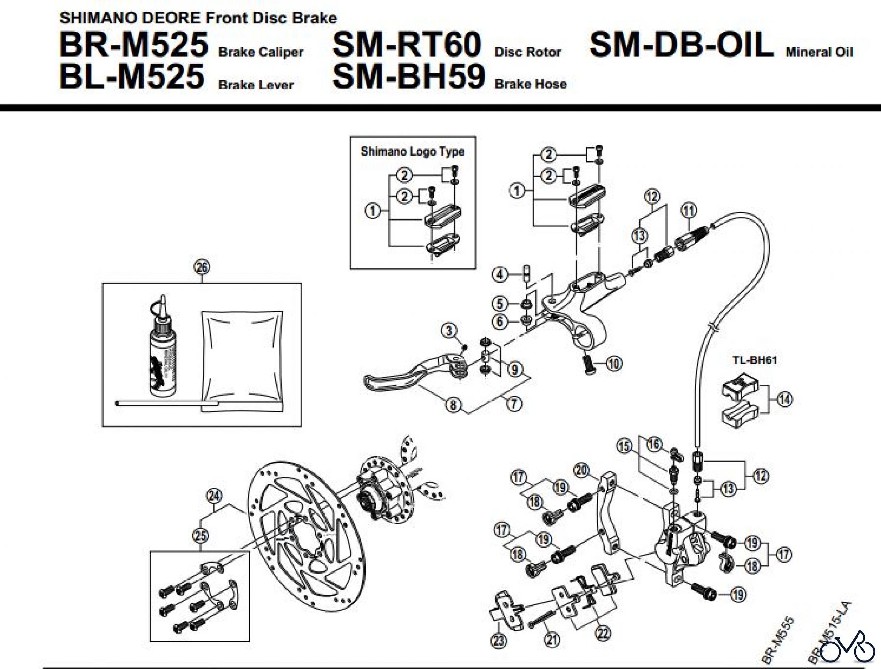  Shimano BL Brake Lever - Bremshebel BL-M525