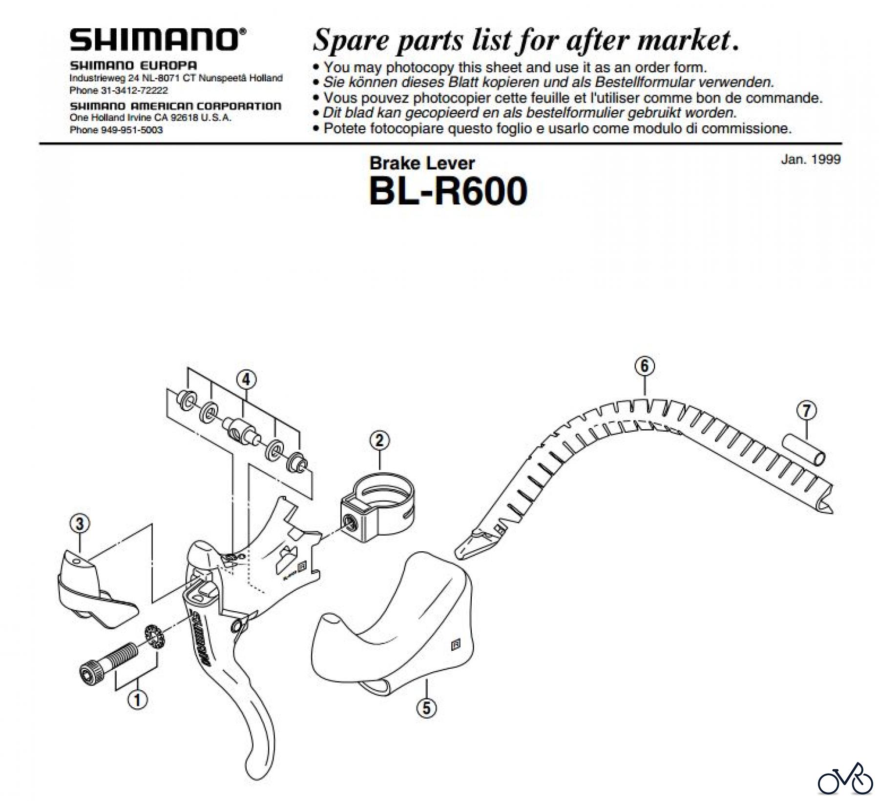  Shimano BL Brake Lever - Bremshebel BL-R600-EV
