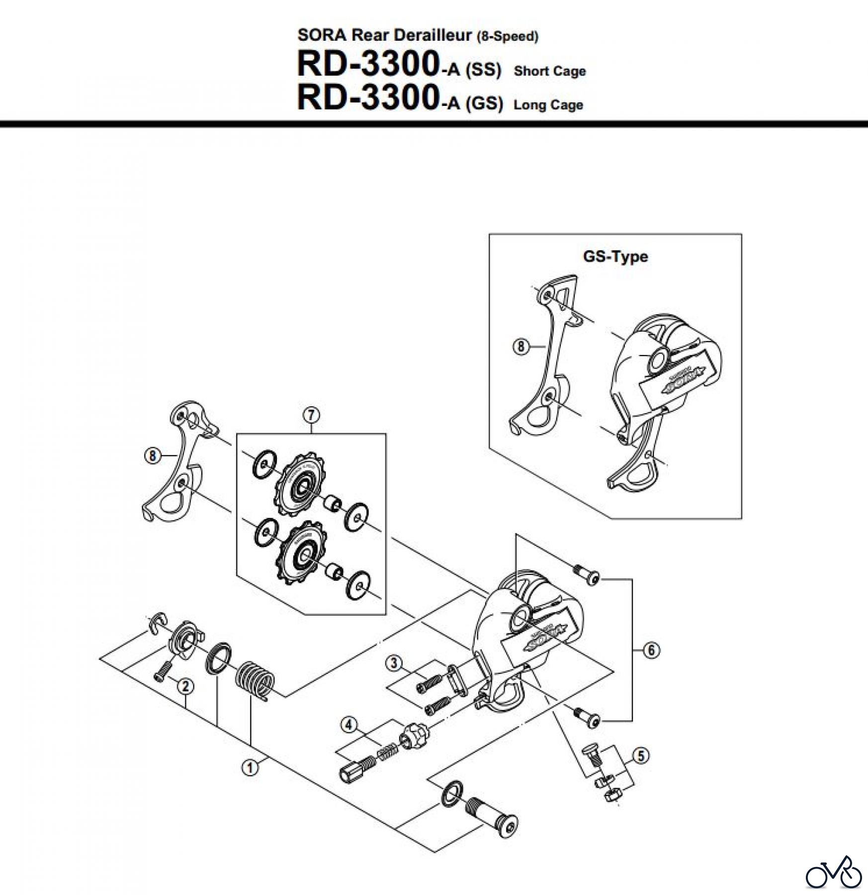  Shimano RD Rear Derailleur - Schaltwerk RD-3300-A-2539