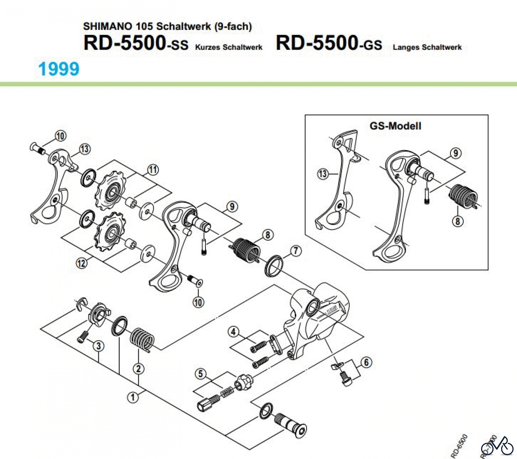  Shimano RD Rear Derailleur - Schaltwerk RD-5500-99