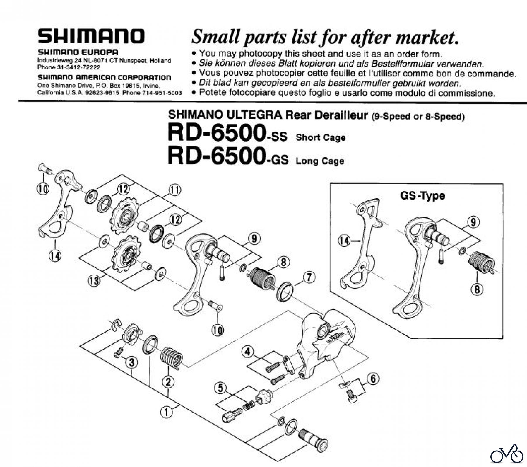  Shimano RD Rear Derailleur - Schaltwerk RD-6500-EV