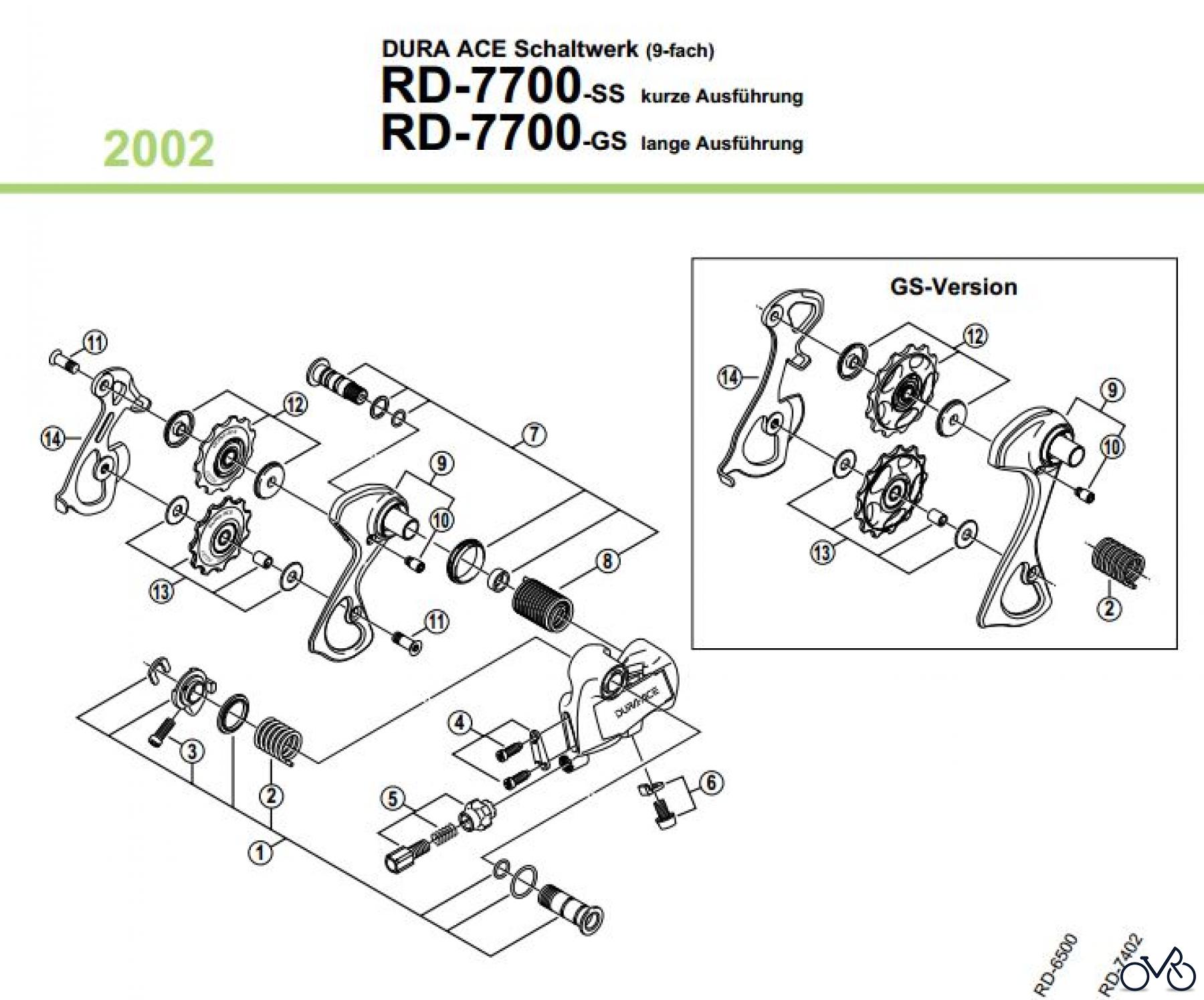  Shimano RD Rear Derailleur - Schaltwerk RD-7700-02