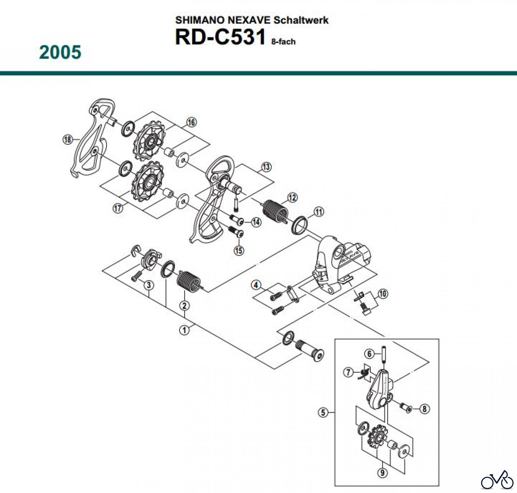  Shimano RD Rear Derailleur - Schaltwerk RD-C531-05