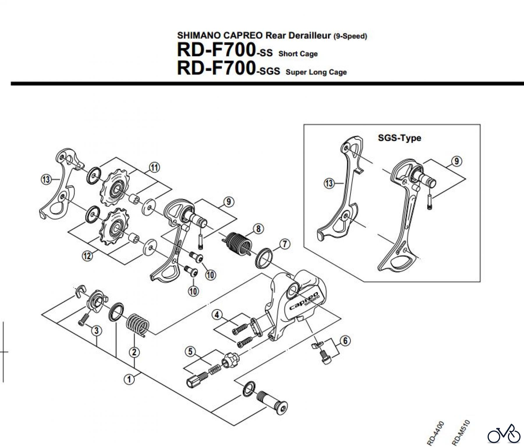  Shimano RD Rear Derailleur - Schaltwerk RD-F700