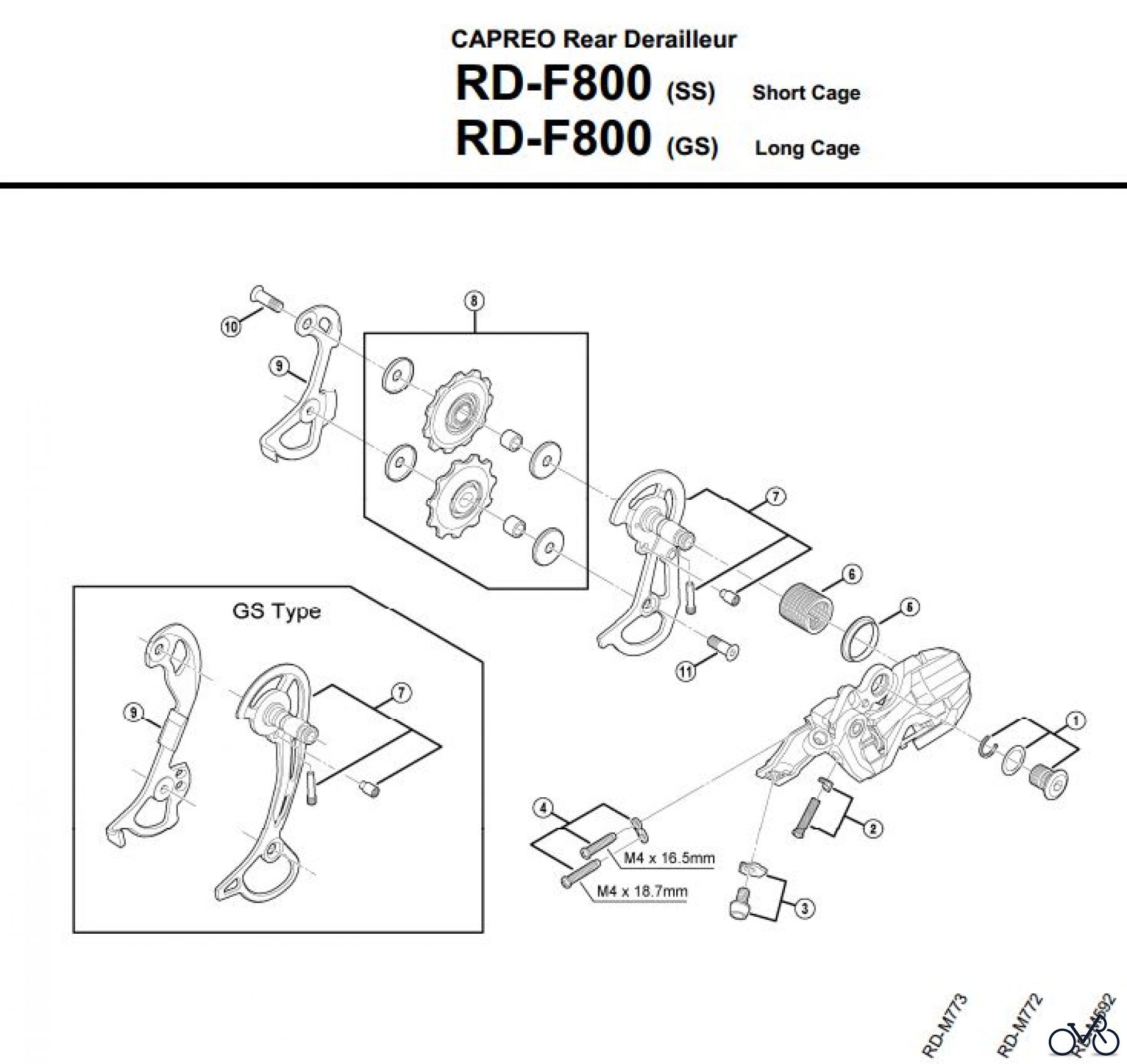 Shimano RD Rear Derailleur - Schaltwerk RD-F800-3014