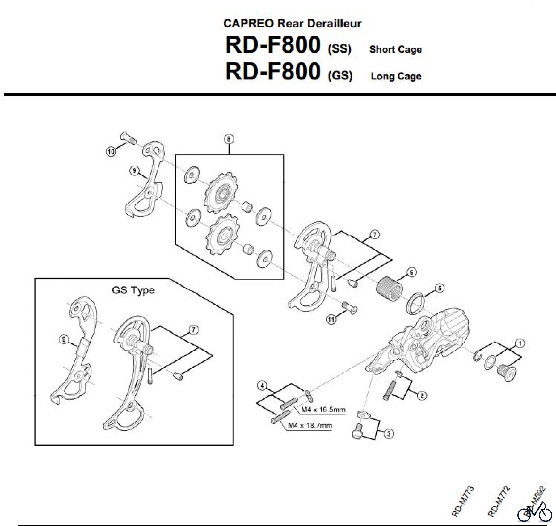  Shimano RD Rear Derailleur - Schaltwerk RD-F800-3014A
