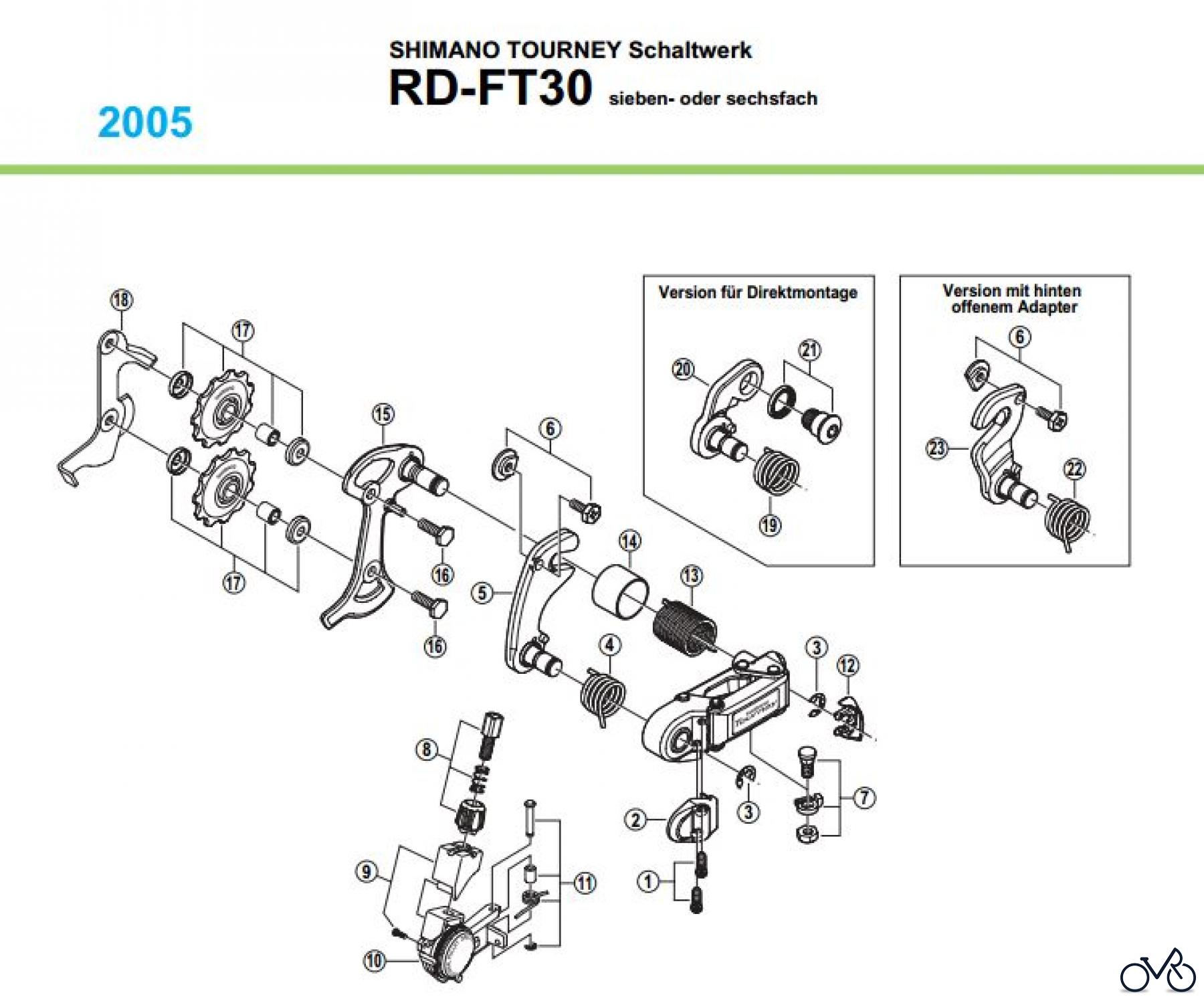  Shimano RD Rear Derailleur - Schaltwerk RD-FT30-05
