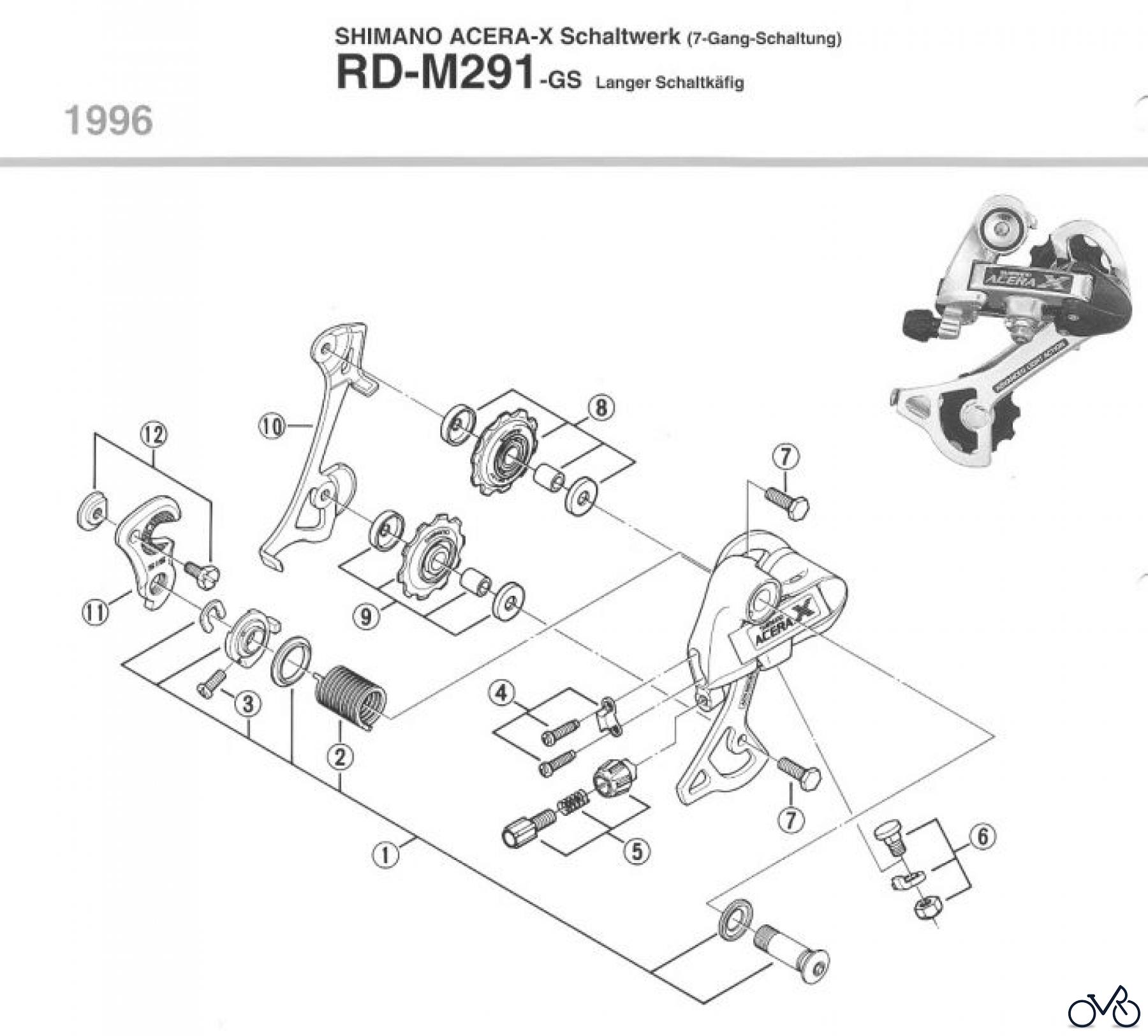  Shimano RD Rear Derailleur - Schaltwerk RD-M291-96