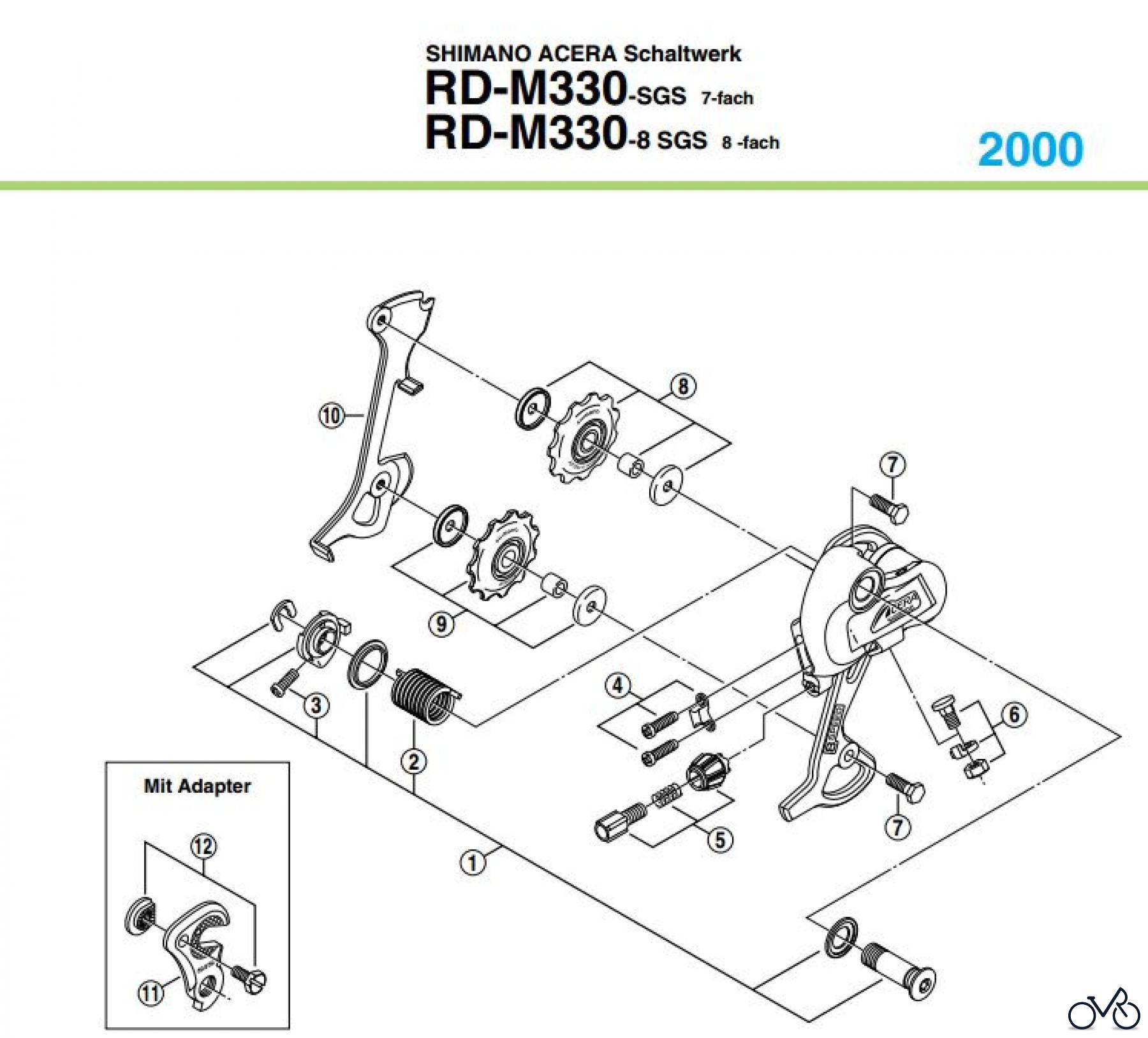  Shimano RD Rear Derailleur - Schaltwerk RD-M330-00