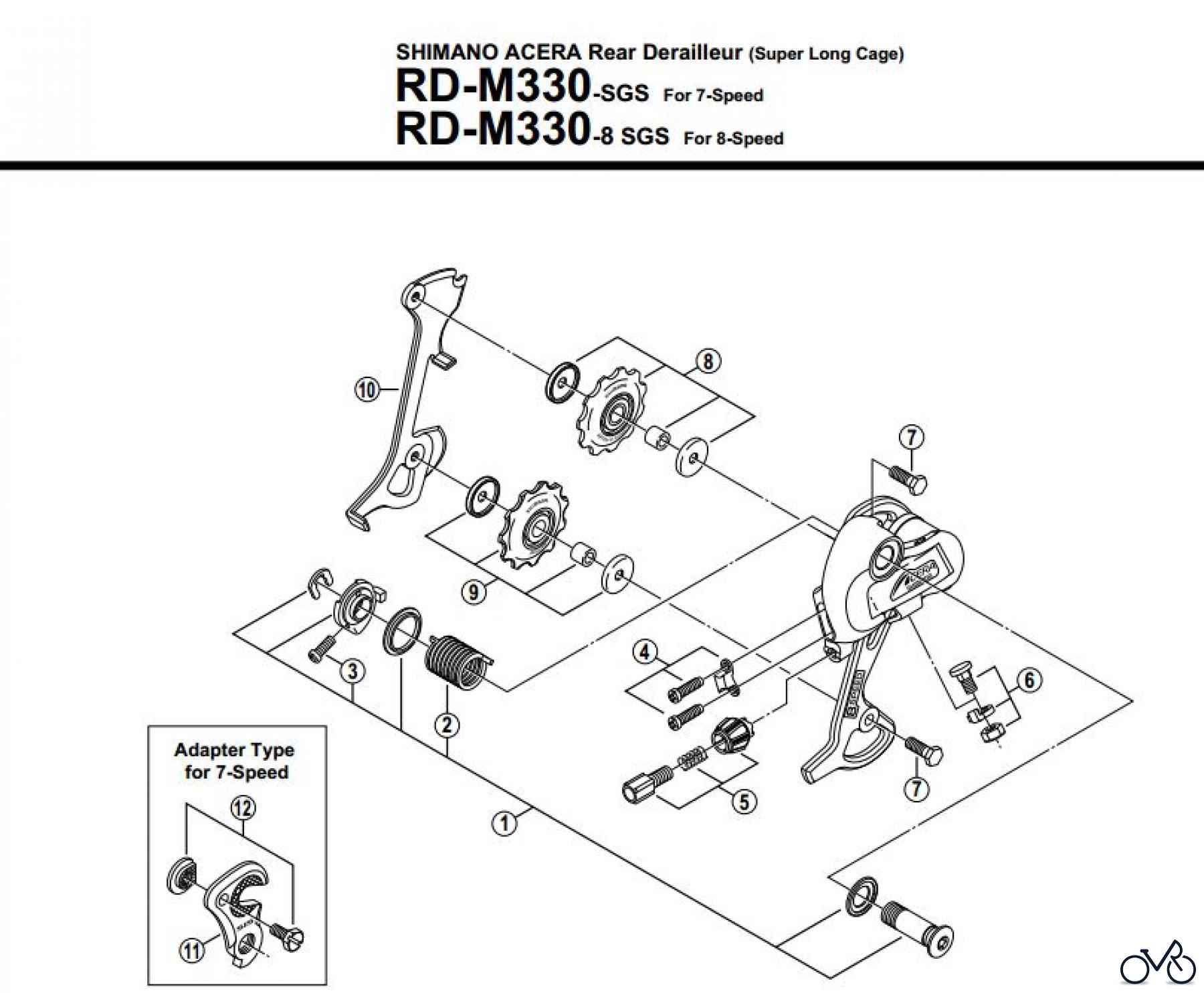  Shimano RD Rear Derailleur - Schaltwerk RD-M330