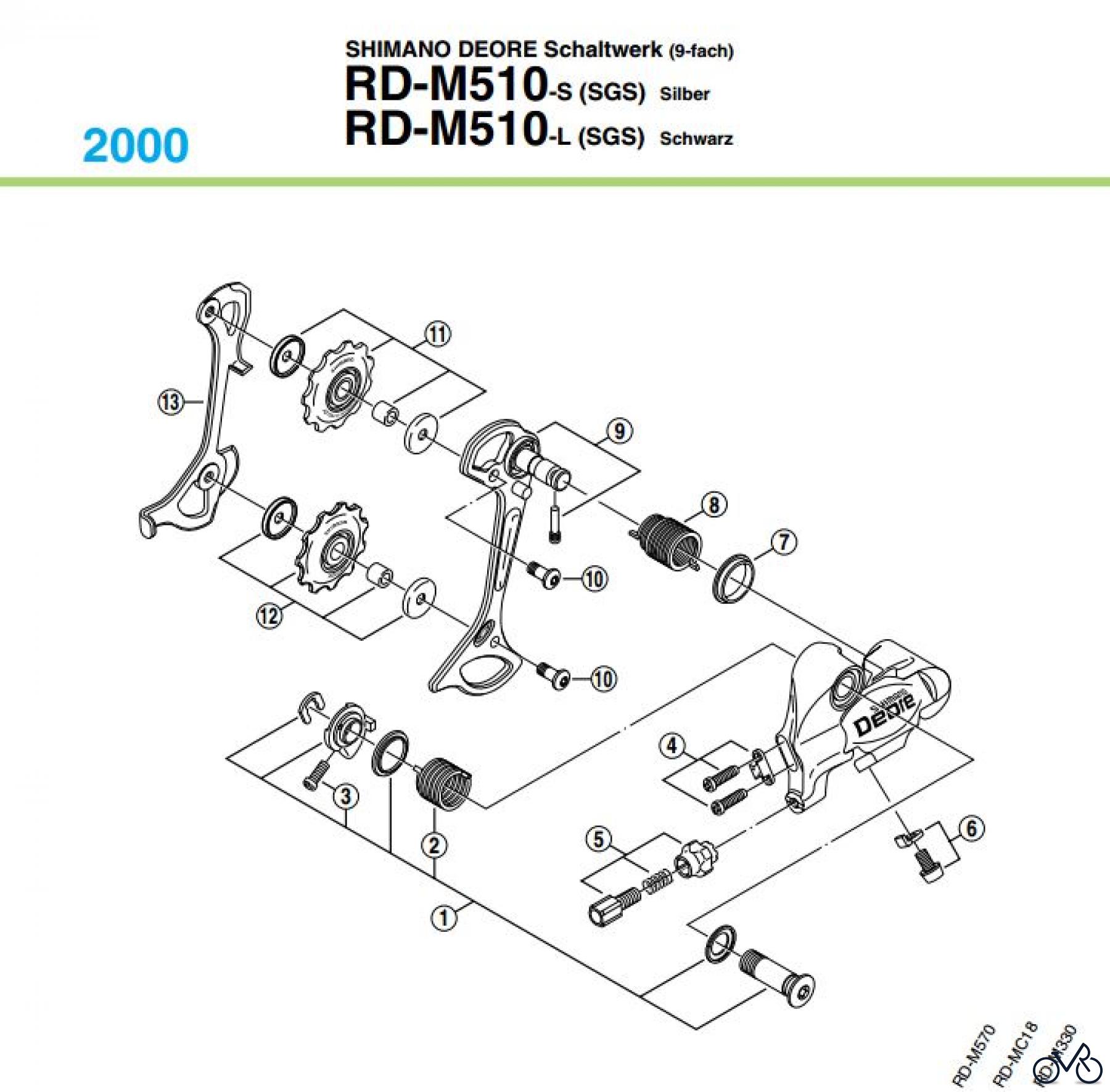  Shimano RD Rear Derailleur - Schaltwerk RD-M510-00