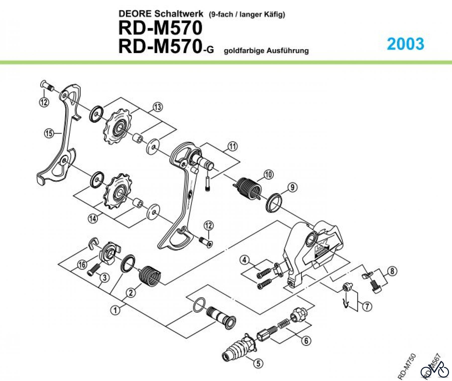  Shimano RD Rear Derailleur - Schaltwerk RD-M570-03