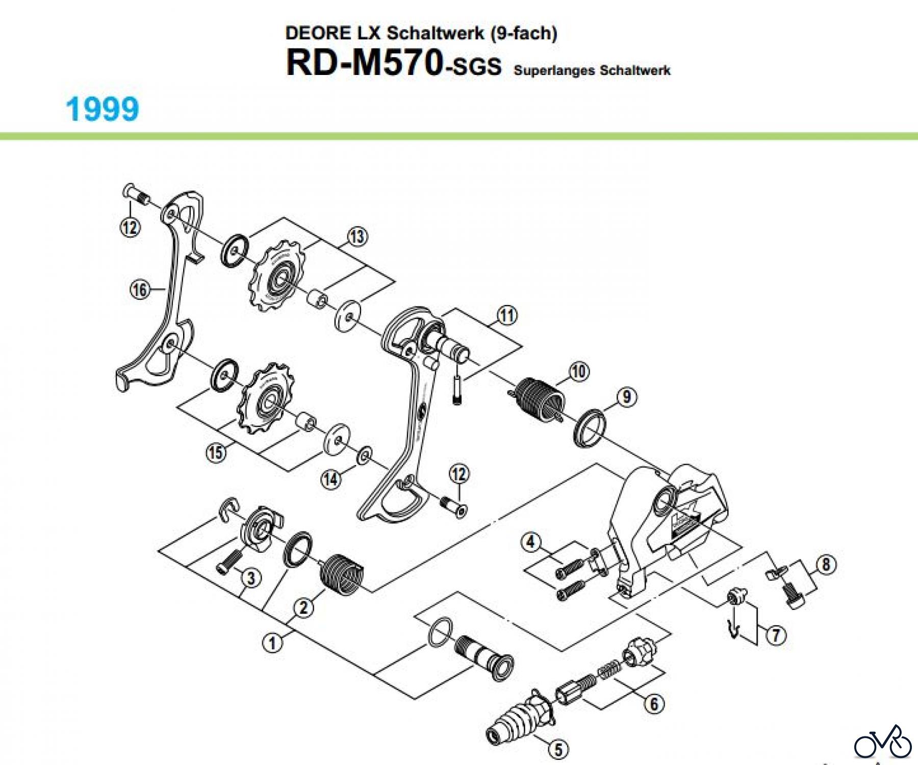  Shimano RD Rear Derailleur - Schaltwerk RD-M570-99