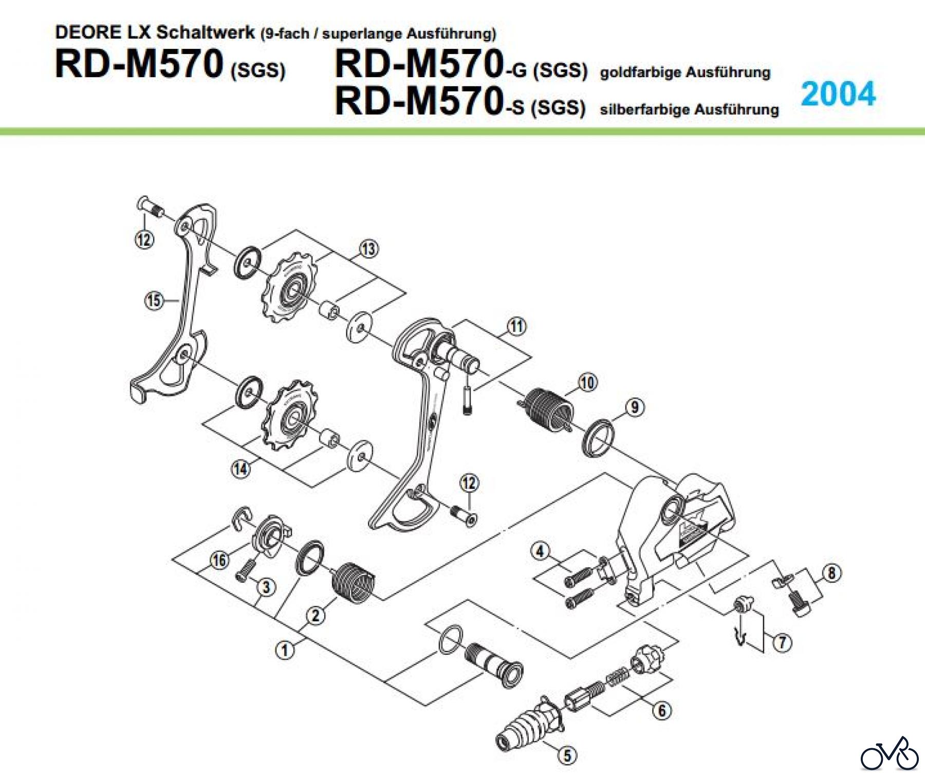  Shimano RD Rear Derailleur - Schaltwerk RD-M570-Deore-LX