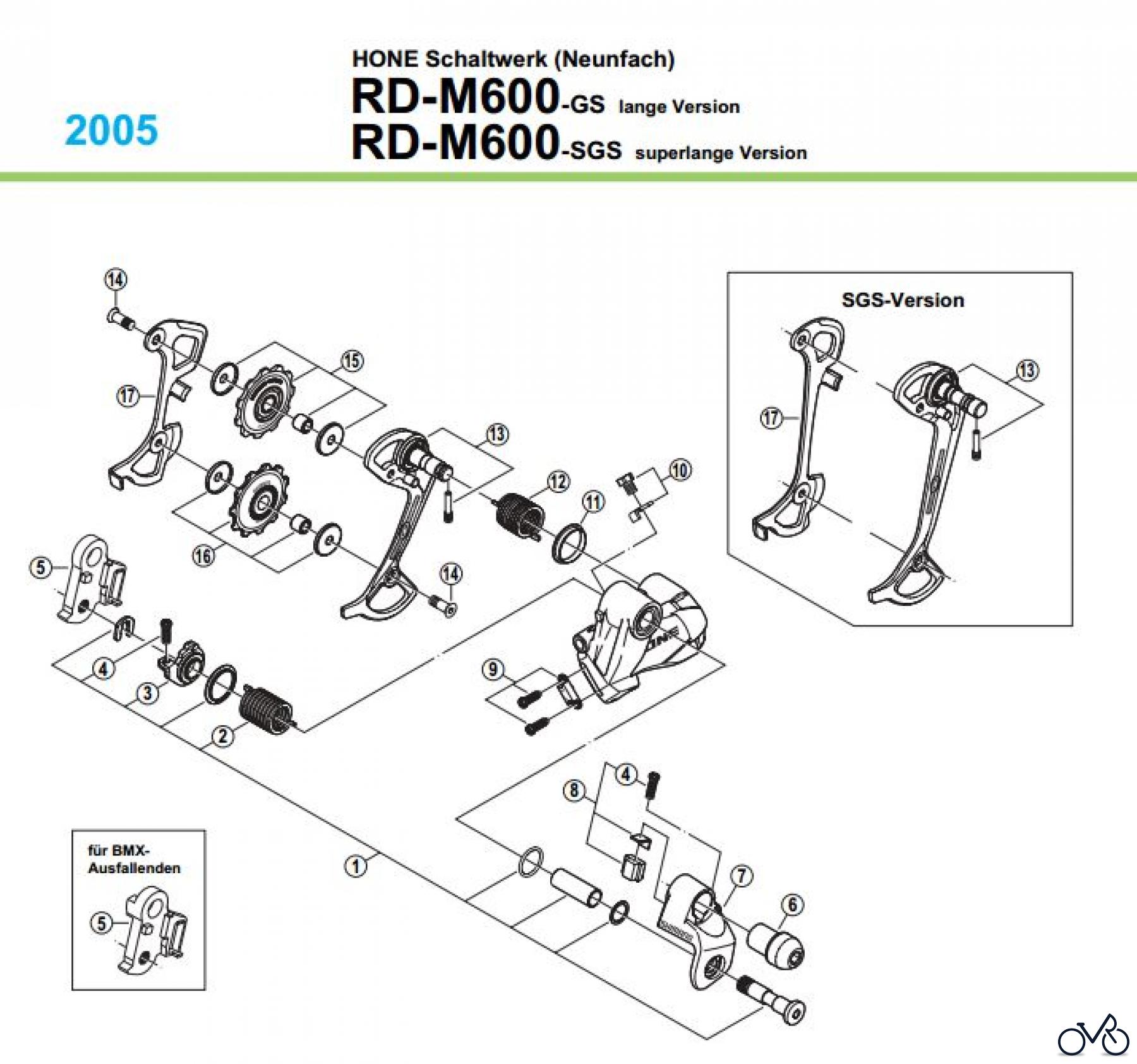  Shimano RD Rear Derailleur - Schaltwerk RD--M600-05