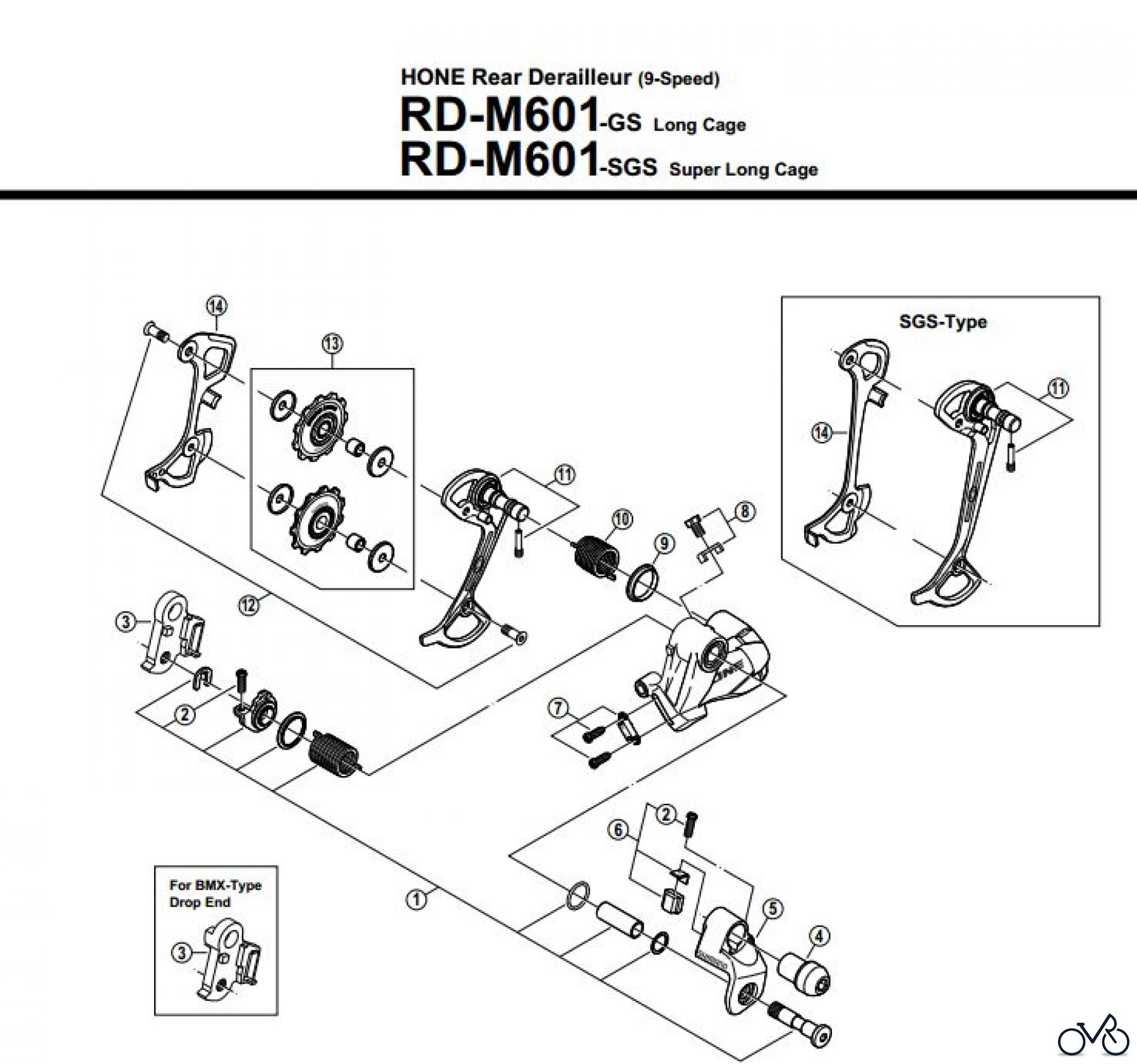  Shimano RD Rear Derailleur - Schaltwerk RD-M601