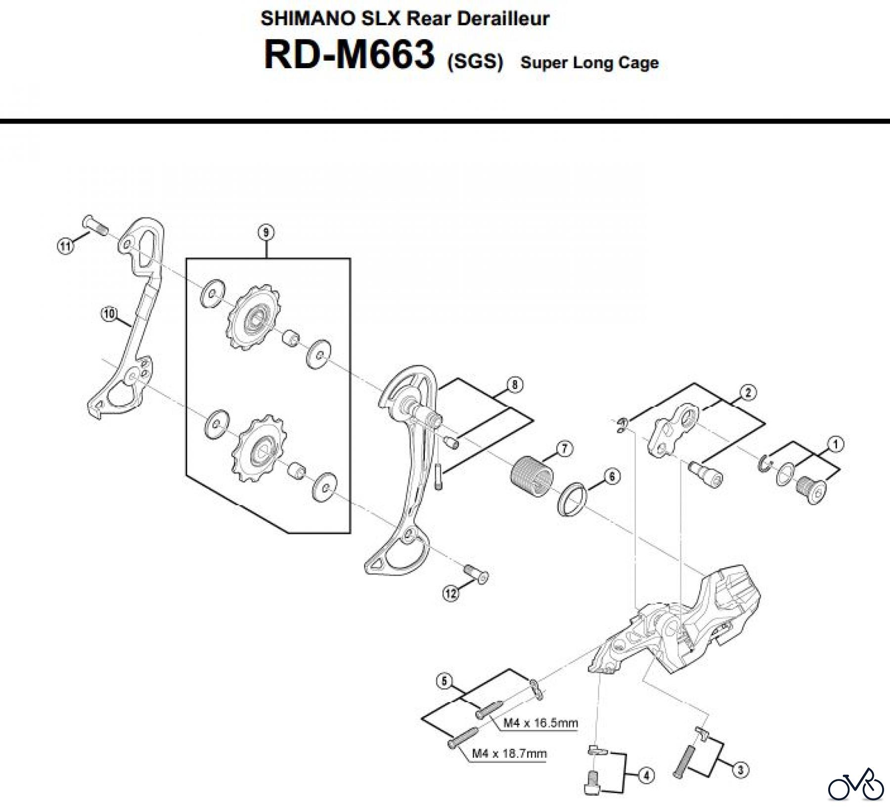  Shimano RD Rear Derailleur - Schaltwerk RD-M663-3043
