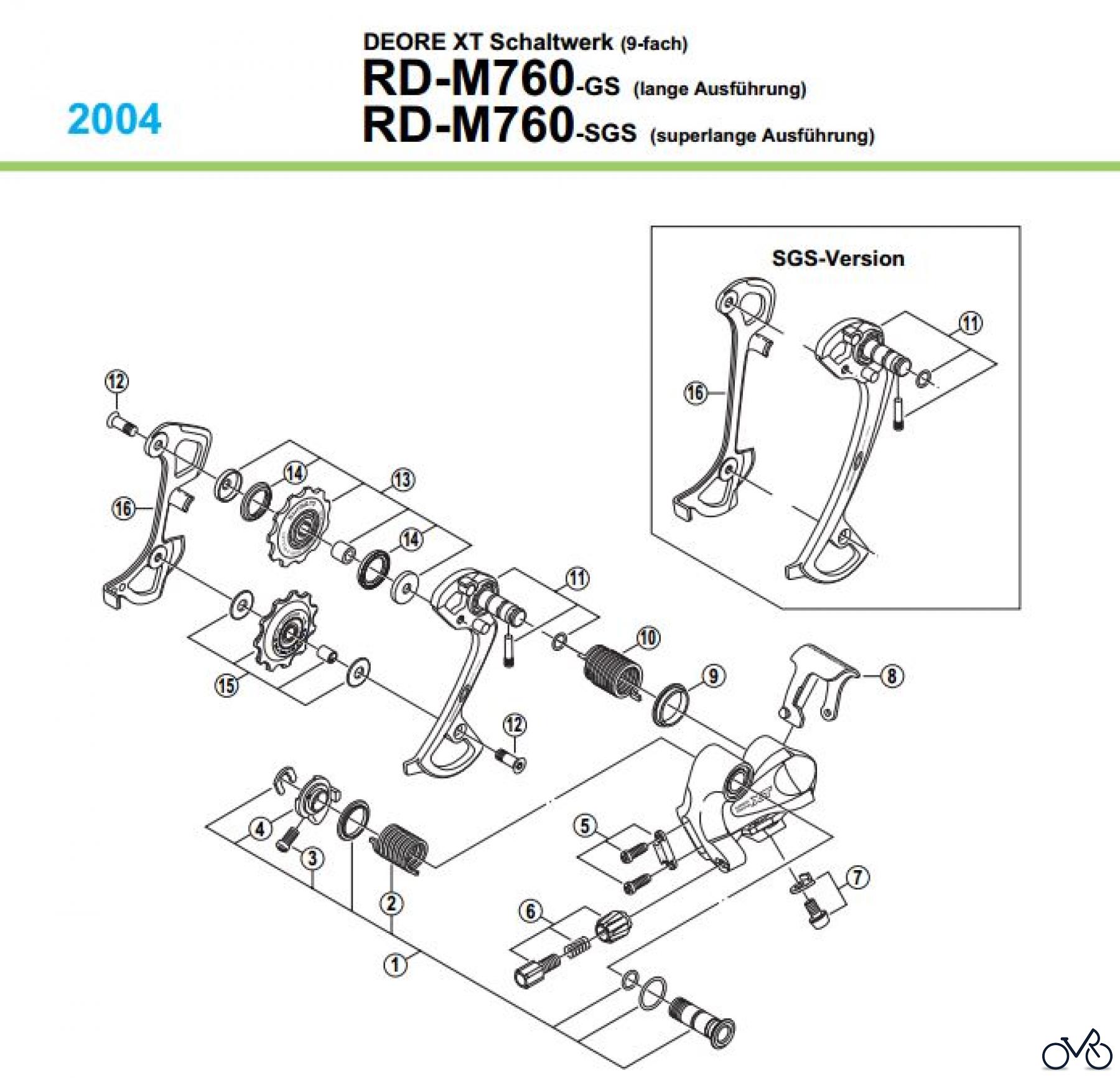  Shimano RD Rear Derailleur - Schaltwerk RD-M760-04