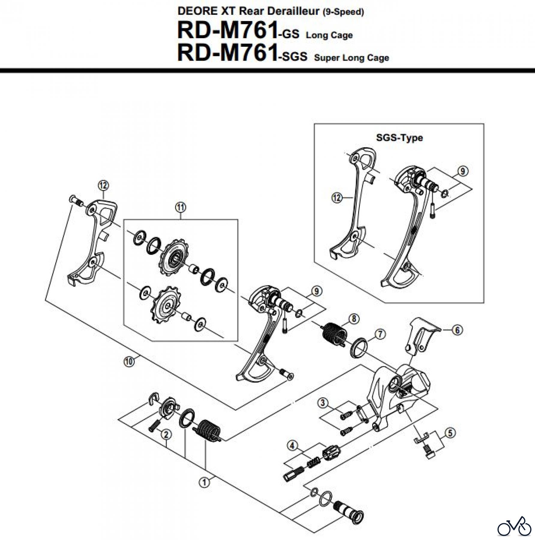  Shimano RD Rear Derailleur - Schaltwerk RD-M761-2551