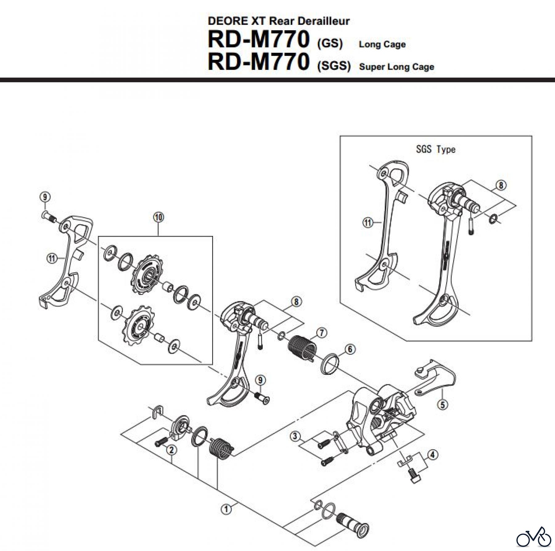  Shimano RD Rear Derailleur - Schaltwerk RD-M770-2705A