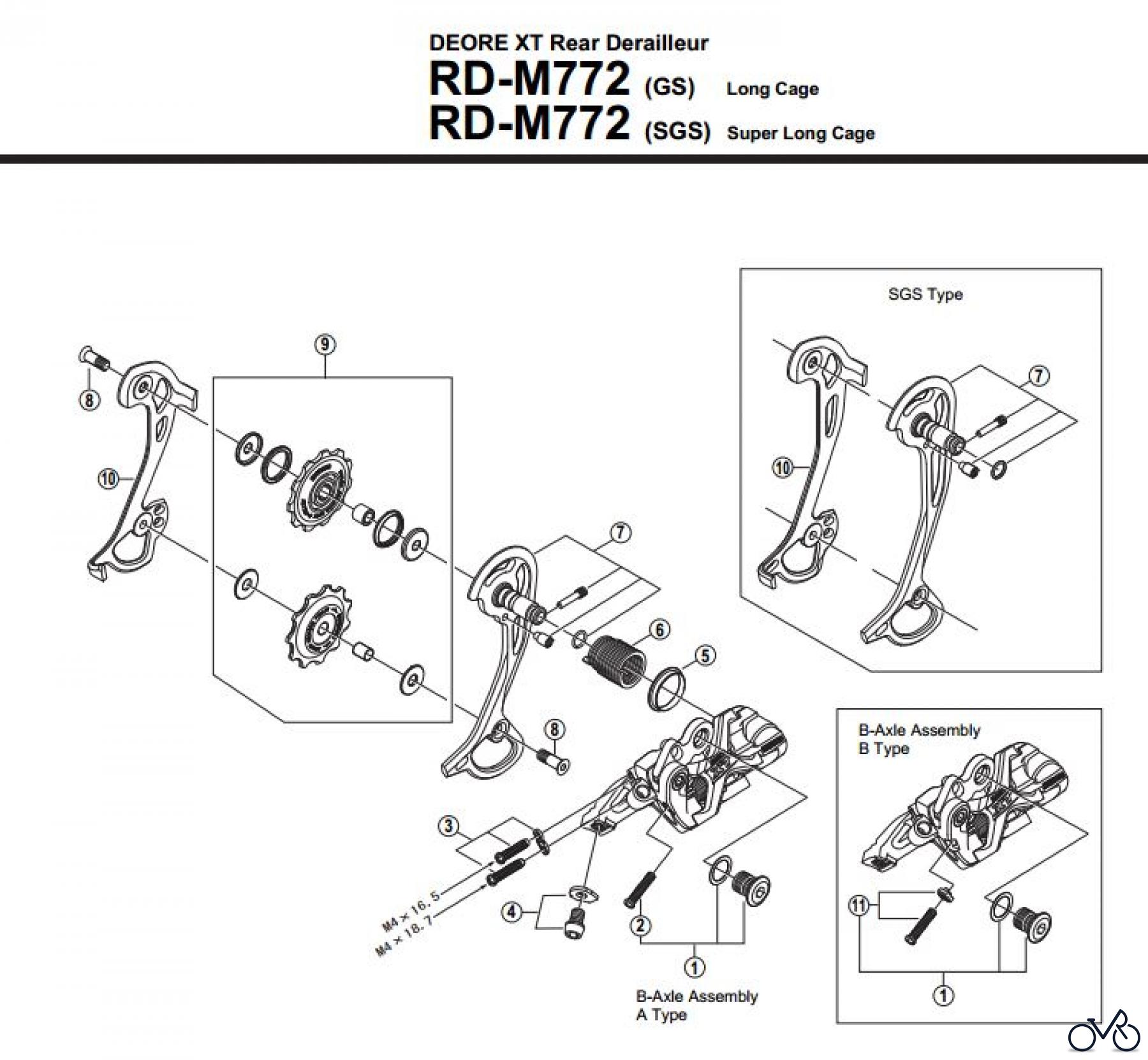  Shimano RD Rear Derailleur - Schaltwerk RD-M772-12707B