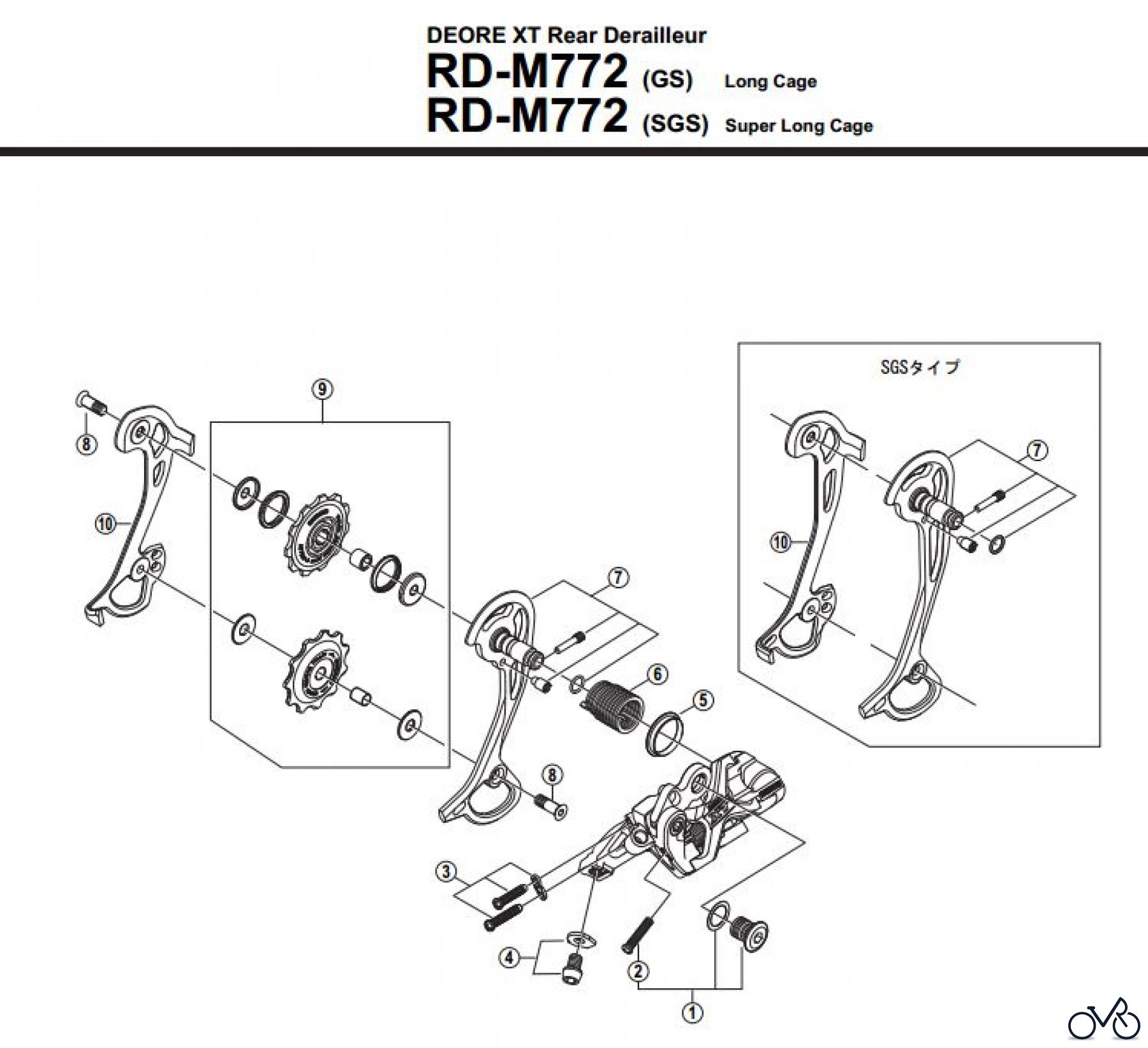  Shimano RD Rear Derailleur - Schaltwerk RD-M772-2707