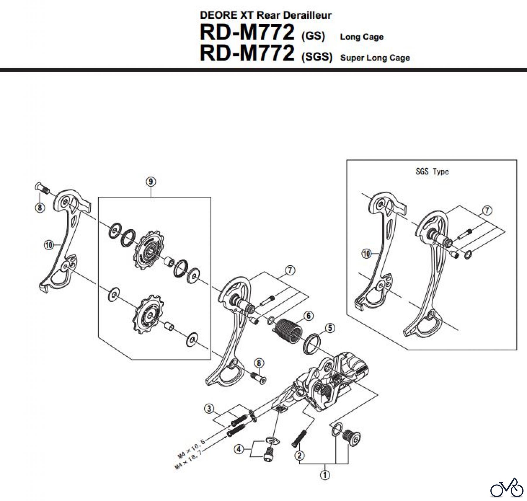  Shimano RD Rear Derailleur - Schaltwerk RD-M772-2707A