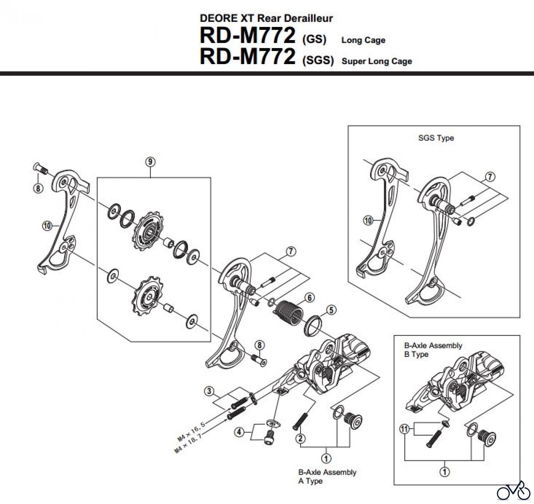  Shimano RD Rear Derailleur - Schaltwerk RD-M772-2707B