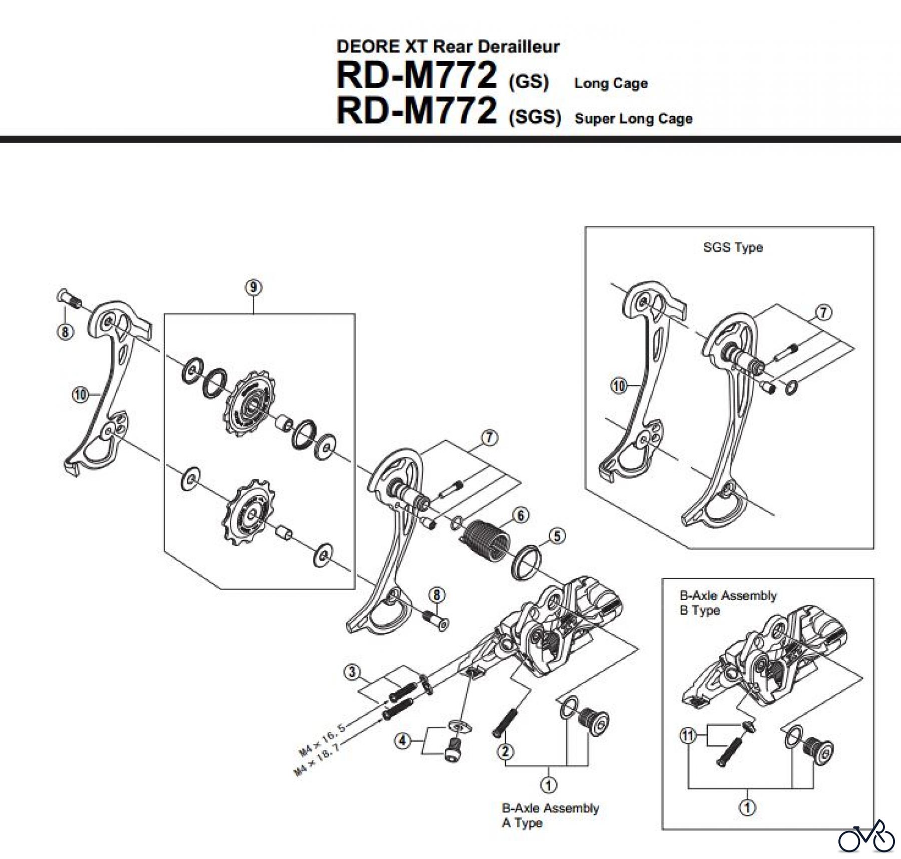  Shimano RD Rear Derailleur - Schaltwerk RD-M772