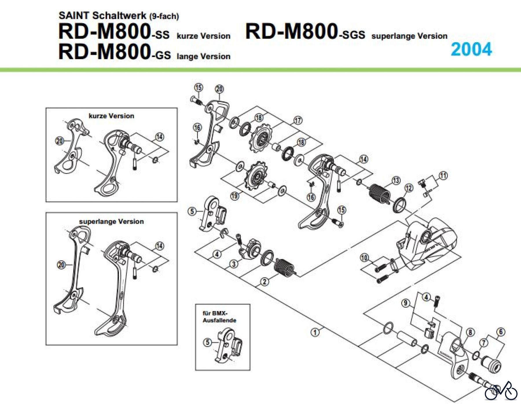  Shimano RD Rear Derailleur - Schaltwerk RD-M800-04