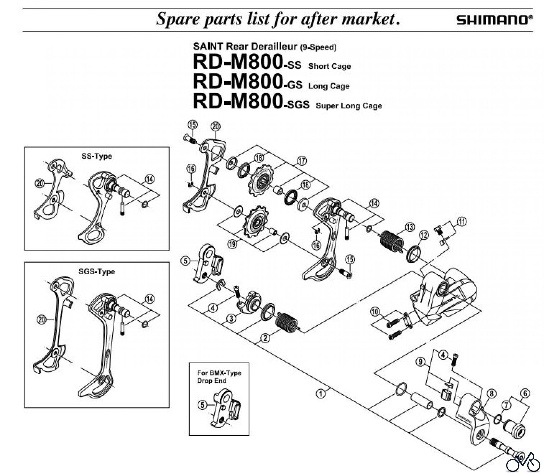  Shimano RD Rear Derailleur - Schaltwerk RD-M800