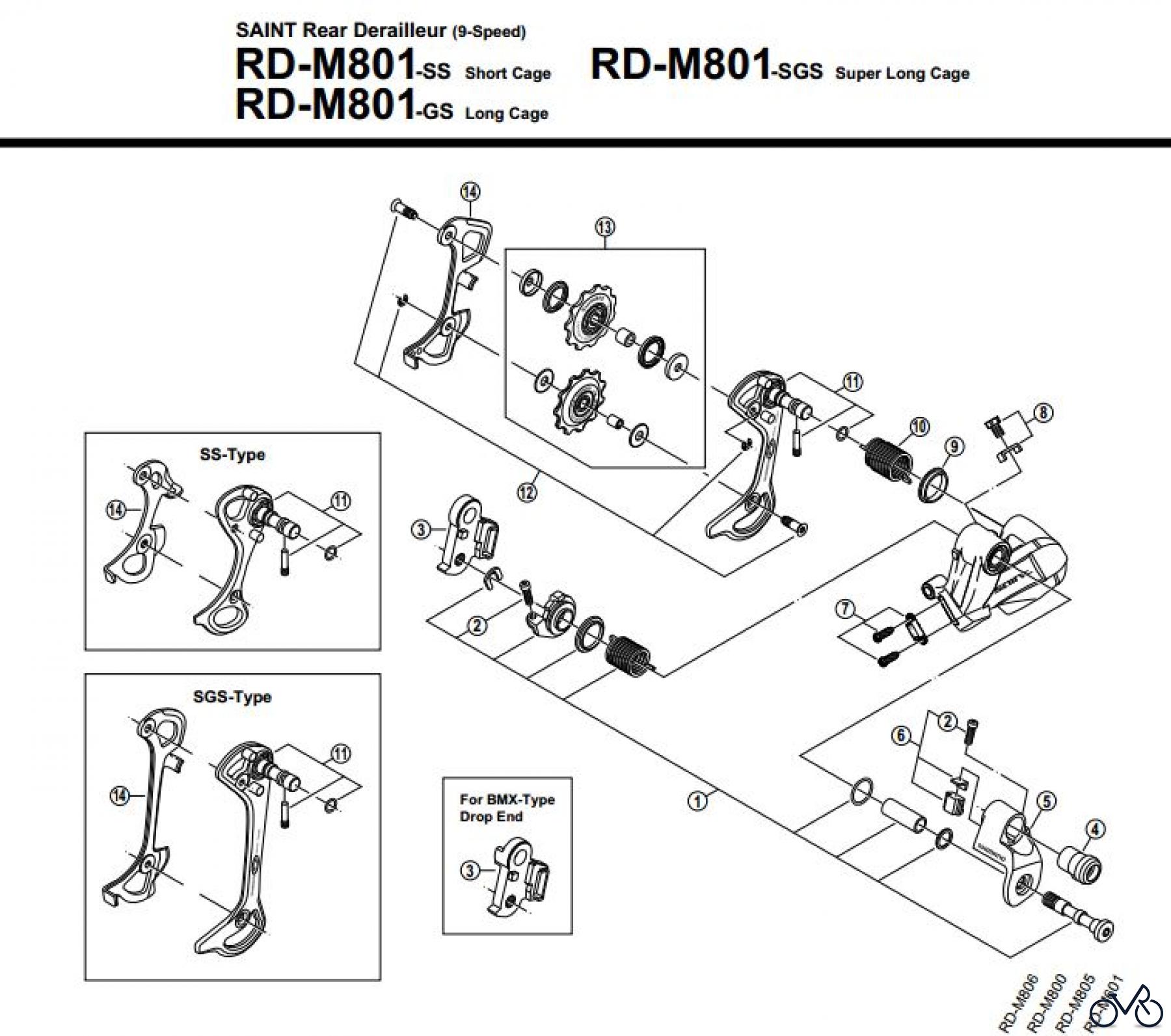  Shimano RD Rear Derailleur - Schaltwerk RD-M801