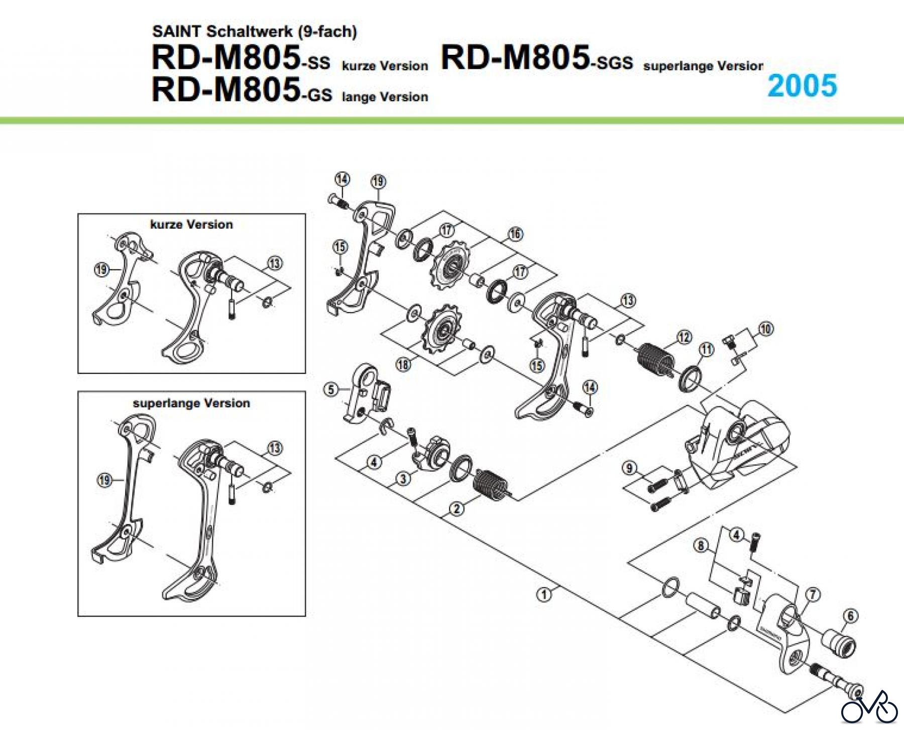  Shimano RD Rear Derailleur - Schaltwerk RD-M805-05